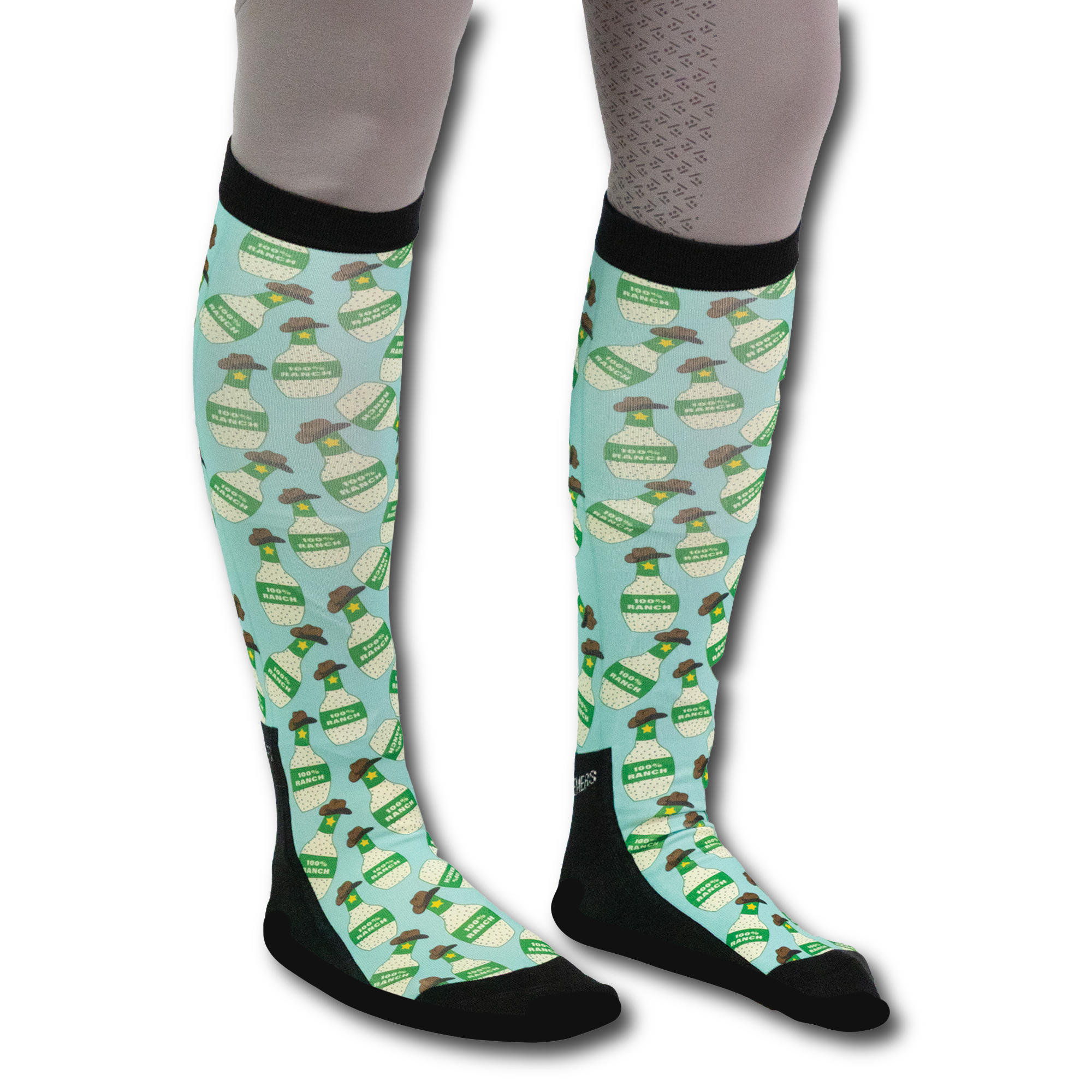 100% Ranch Pair & A Spare Socks black top boot socks in pack of three with flat-seam toe and breathable knit