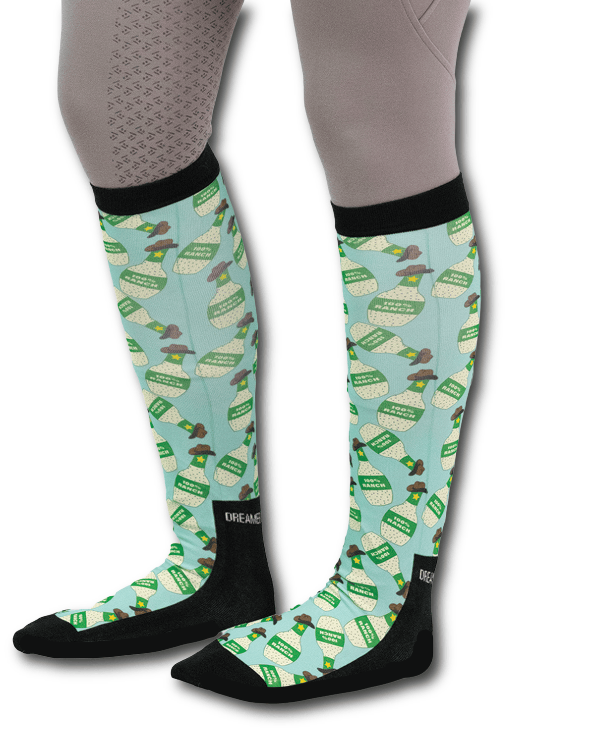 100% Ranch Pair & A Spare Socks black top boot socks with smooth flat-seam toe and breathable knit sold in three-pack