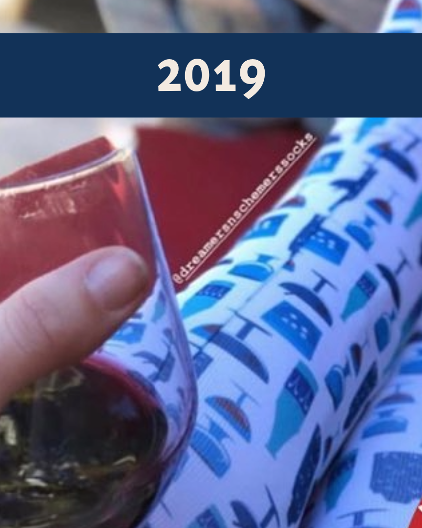 Limited edition 5 O'Clock Somewhere boot socks with drink glass motif, made in USA