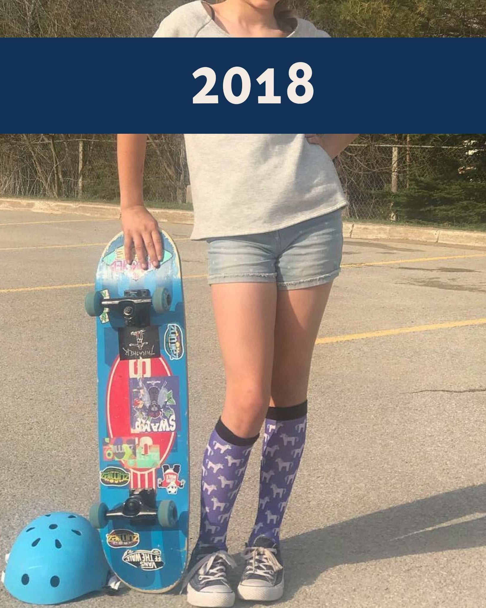 Limited edition Ice Ice Unicorn 2018 boot socks with unicorn graphic and frosty design