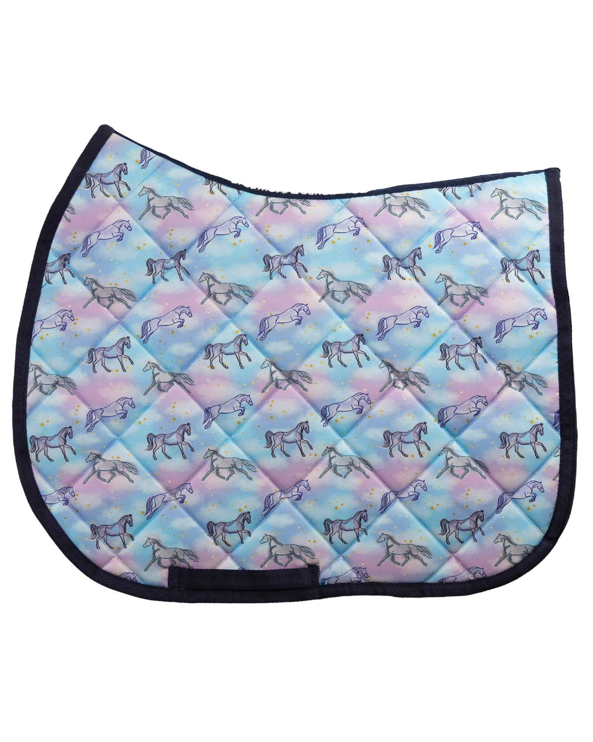 Horsey Dreams all-purpose saddle pad with horse dreamy pastel in light purple, by Dreamers & Schemers