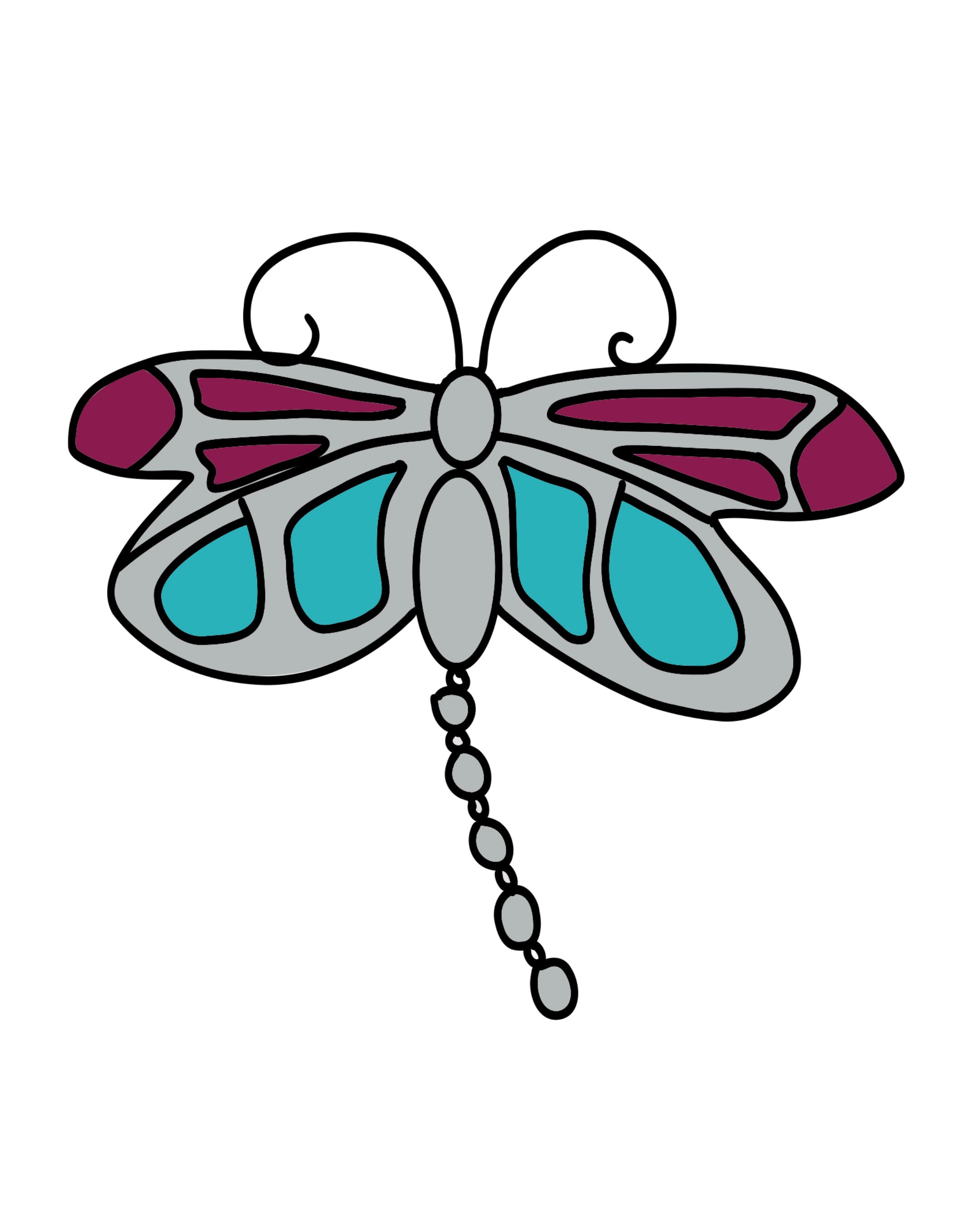 Dragonfly charm artwork, the design featured on ManeJane Dragonfly spur straps, by Dreamers & Schemers