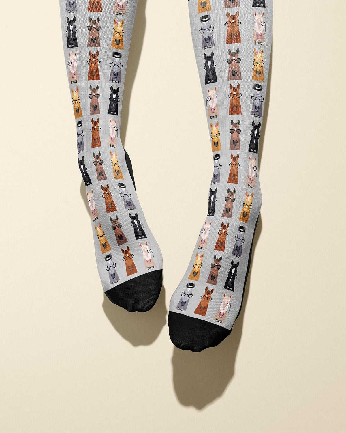 Limited edition SMRT Horse 2017 boot socks with horse wearing glasses design