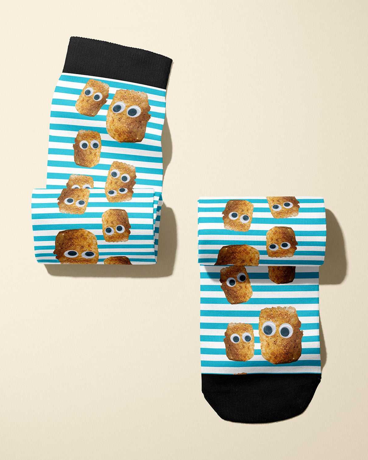 Limited edition Tater Tot 2018 boot socks with tater tot design, soft and stretchy, made in USA for equestrians