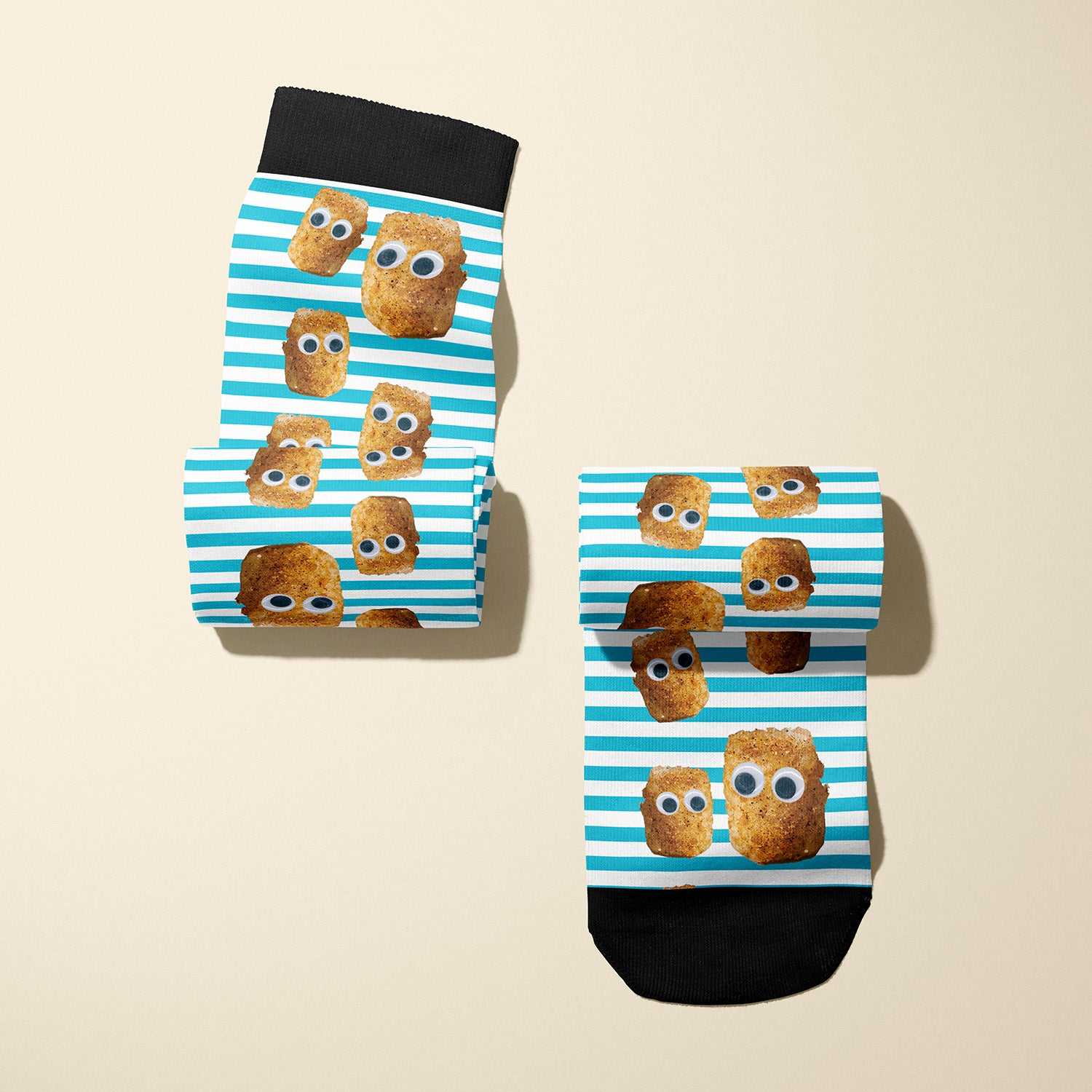 Limited edition Tater Tot 2018 boot socks with tater tot design, soft and stretchy, made in USA for equestrians