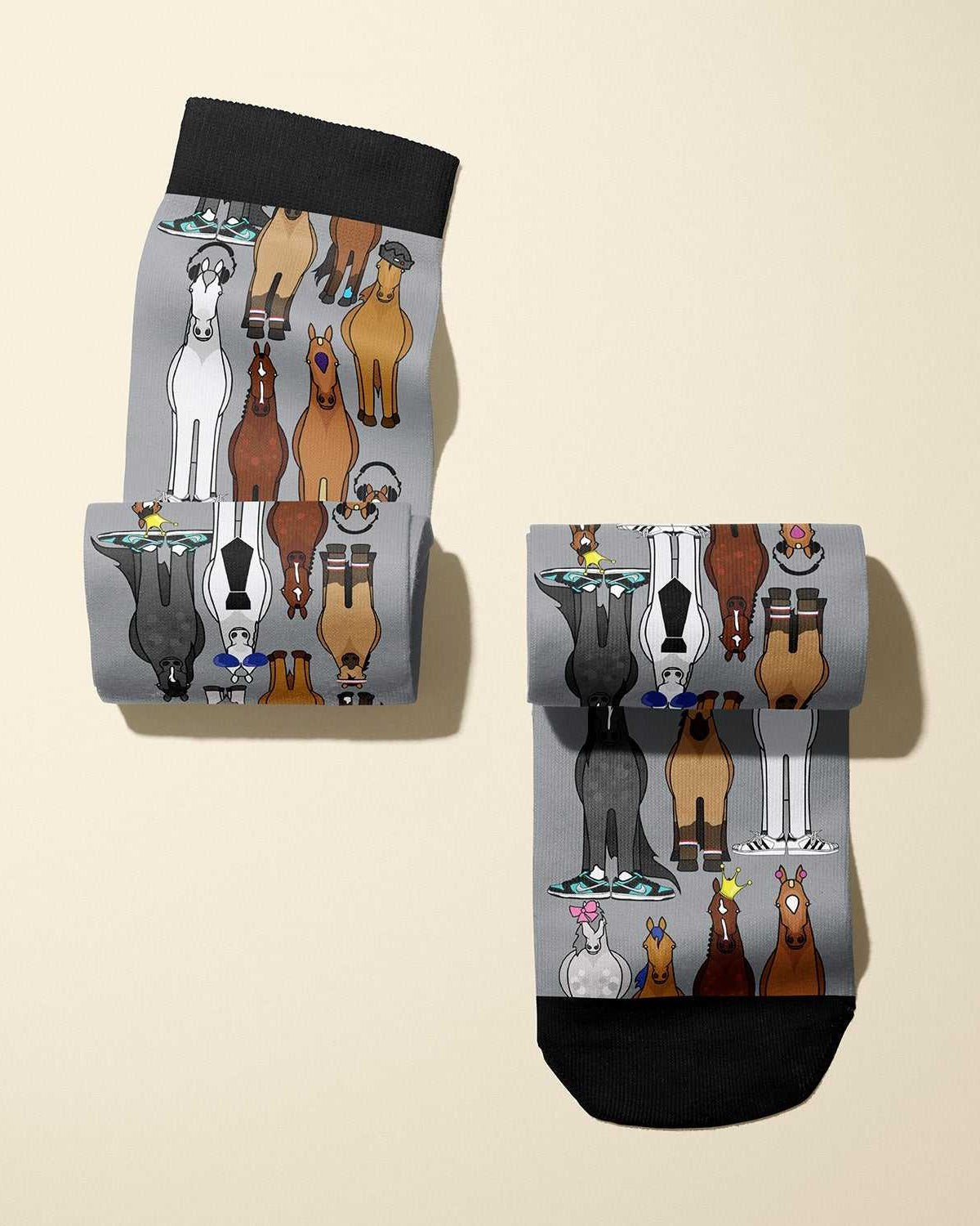 10th Anniversary Limited Edition Spring Fam boot socks with horse design and trendy outfits