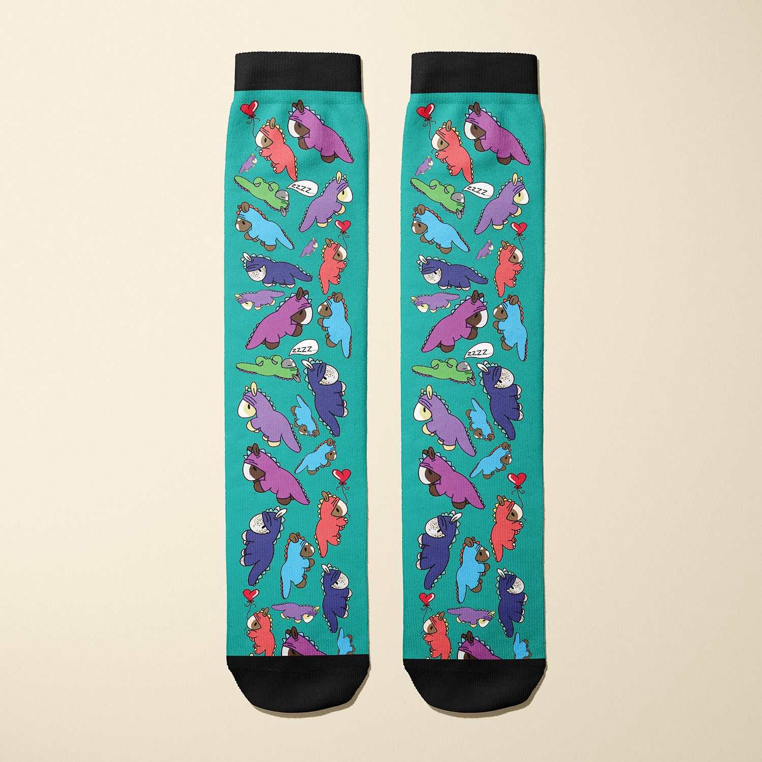 Limited edition Dino Snore 2020 boot socks with dinosaur pajamas design for equestrians