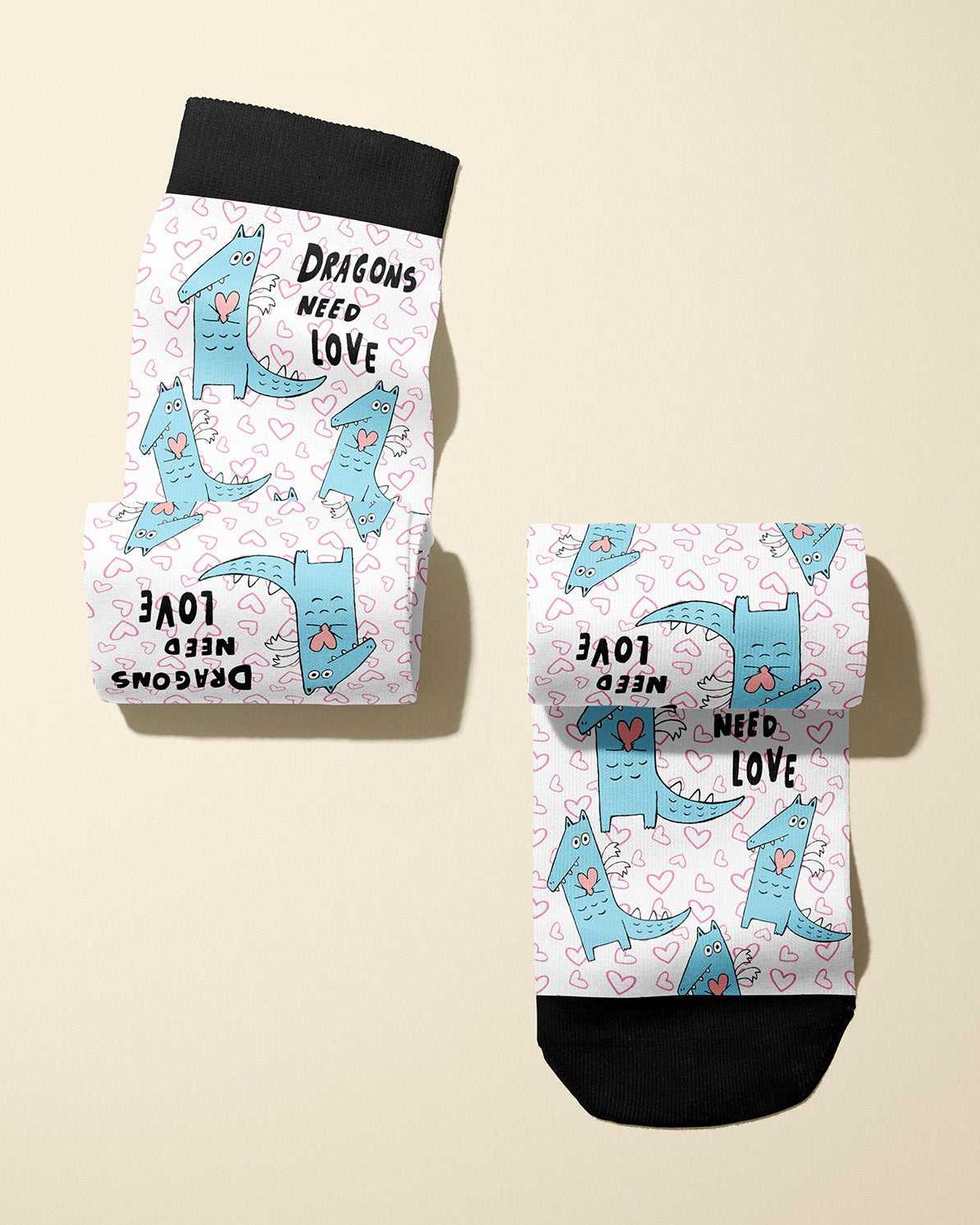 Limited edition Dragons Need Love 2021 boot socks for equestrians, soft and stretchy, made in the USA