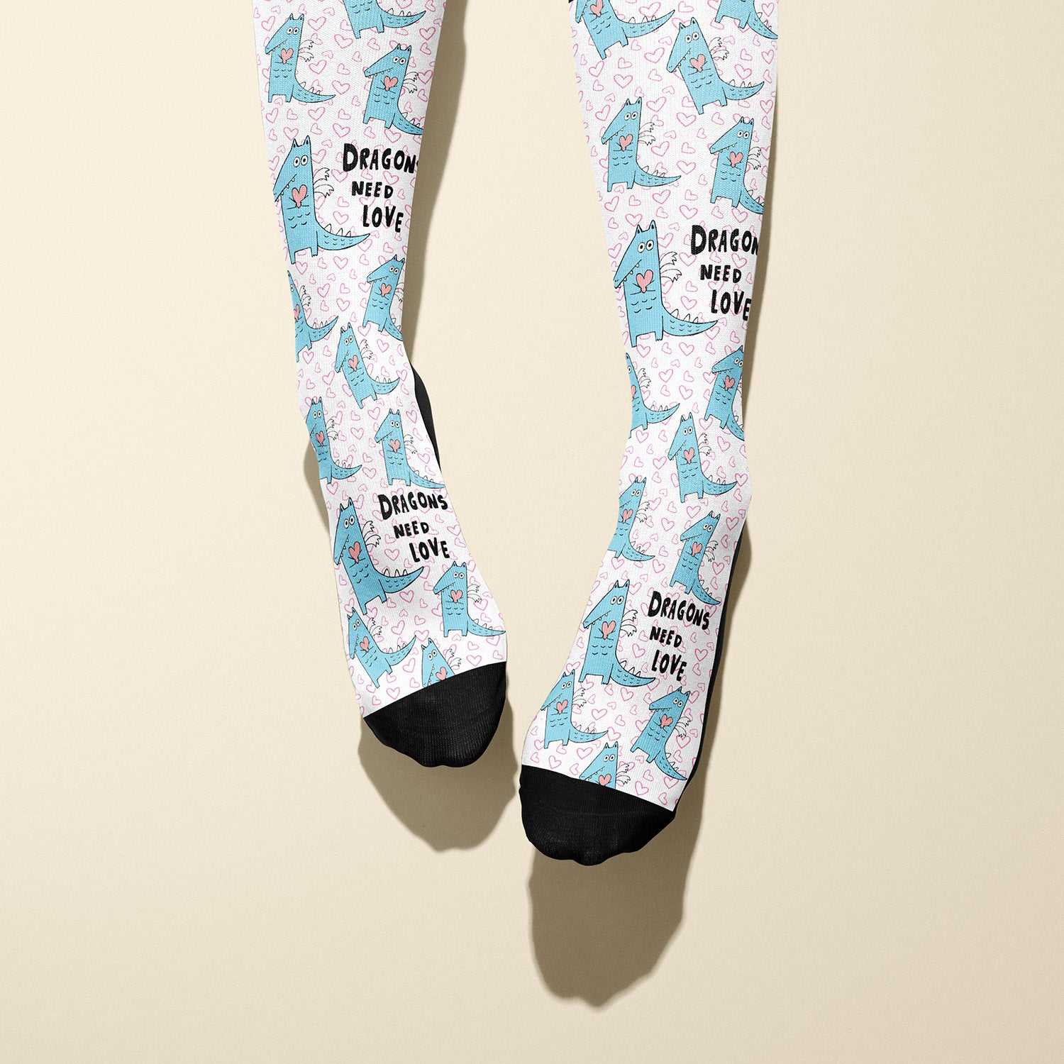 Limited edition Dragons Need Love 2021 boot socks for equestrians, soft and stretchy, made in the USA