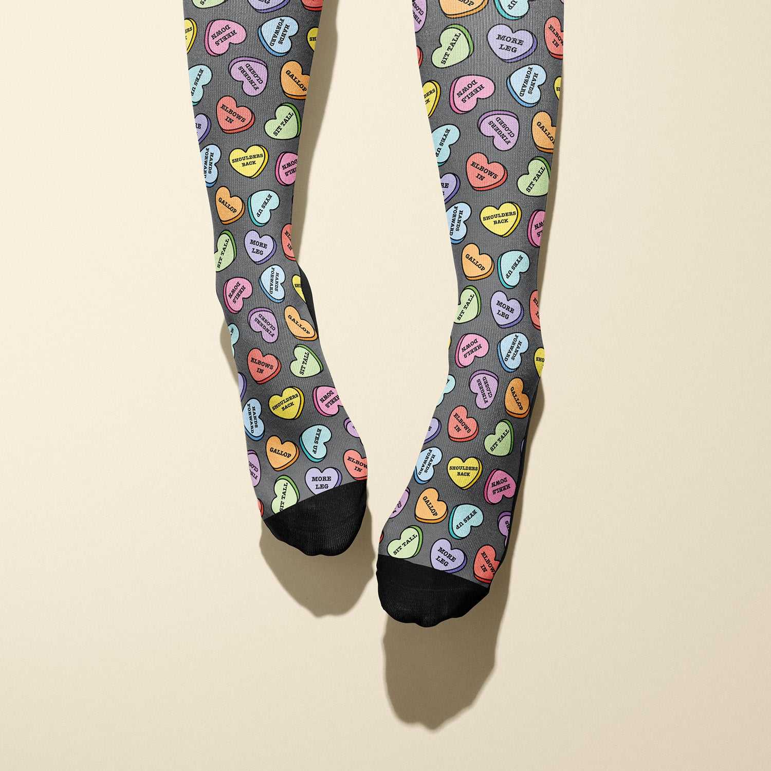 Limited edition 2025 Doing All The Things boot socks with motivational riding reminders and soft stretchy fabric