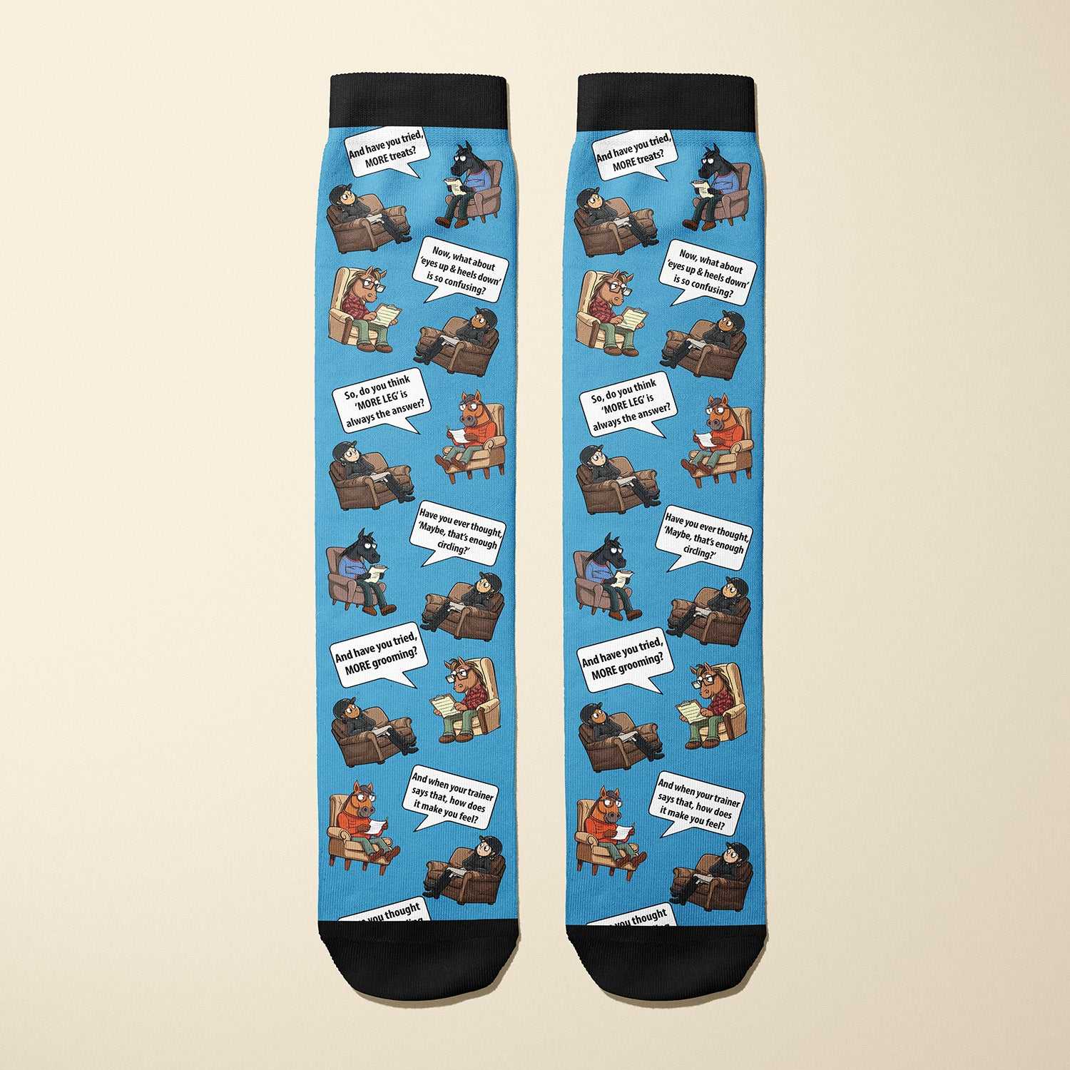 Limited edition horse therapy boot socks 2025, made in USA, soft stretchy equestrian socks