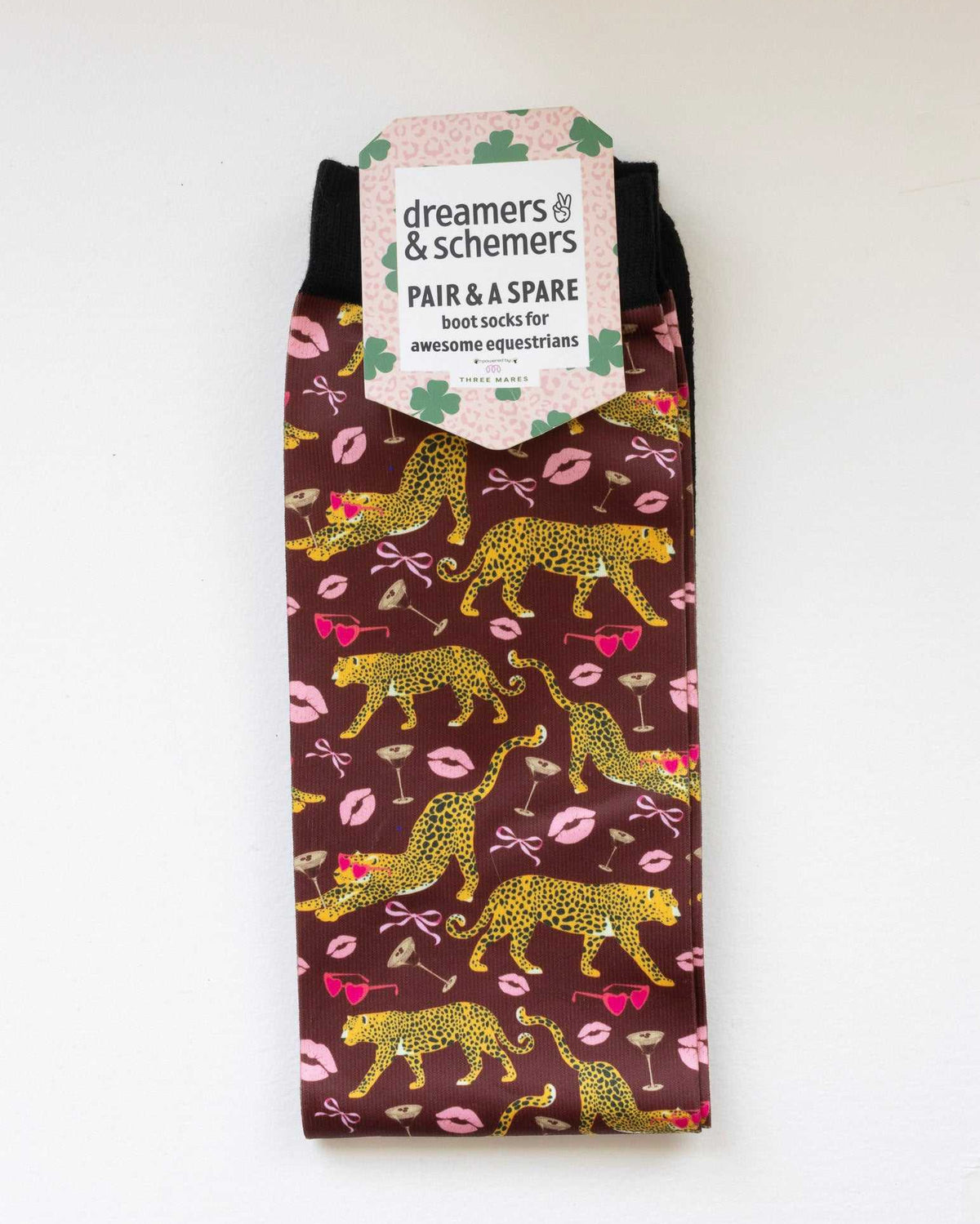 Ready to Play Pair & a Spare equestrian boot socks in their header card, by Dreamers & Schemers