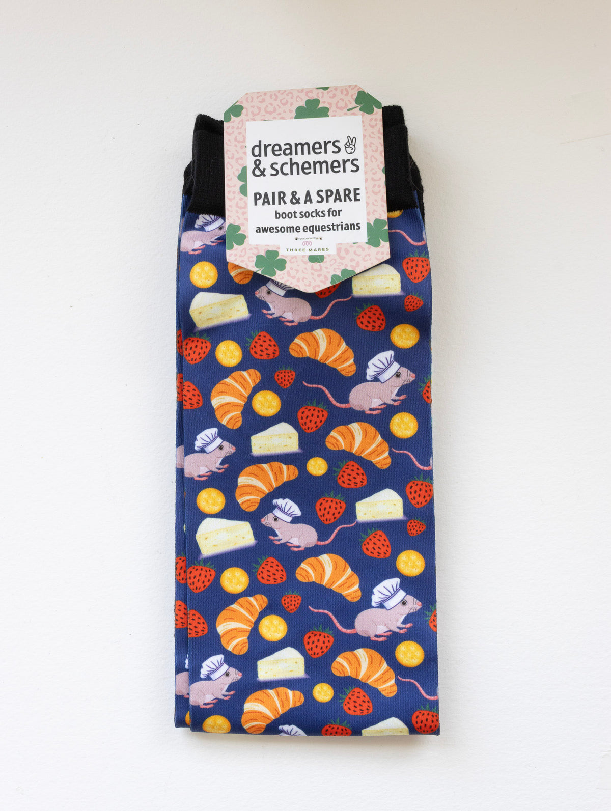 Merci Pair & a Spare equestrian boot socks in their header card, by Dreamers & Schemers