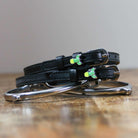 ManeJane Cactus Spur Straps Spur Straps — black leather, non-stretch, hero image for English riders.