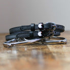 ManeJane Chicken Spur Straps Spur Straps — black leather, non-stretch, hero image for English riders.