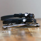 ManeJane Da Bird Spur Straps Spur Straps — black leather, non-stretch, hero image for English riders.