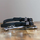 ManeJane I Don't Know ? Spur Straps Spur Straps — black leather, non-stretch, hero image for English riders.