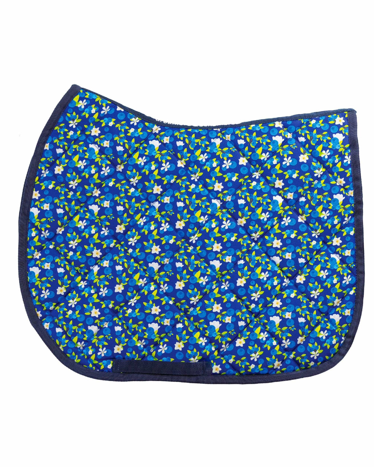 Blueberries all-purpose saddle pad with blueberry fruit print in blue, by Dreamers & Schemers