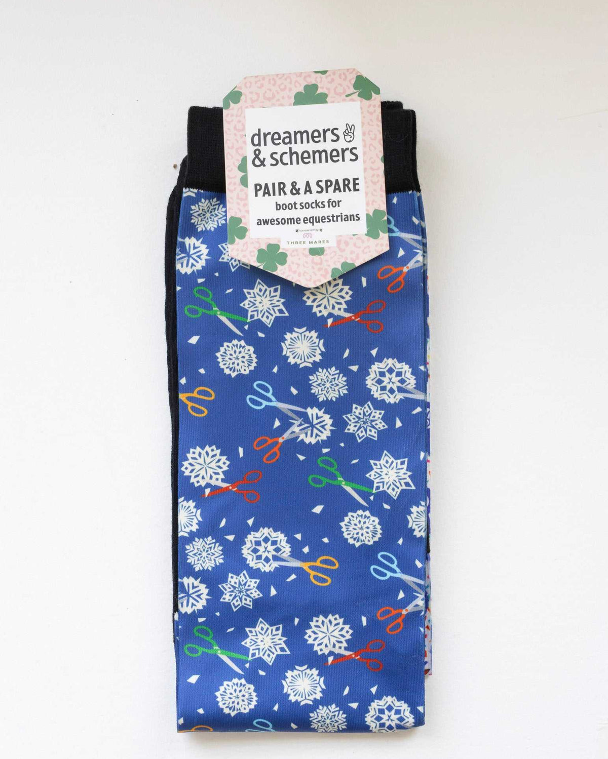 Shear Magic Pair & a Spare equestrian boot socks in their header card, by Dreamers & Schemers