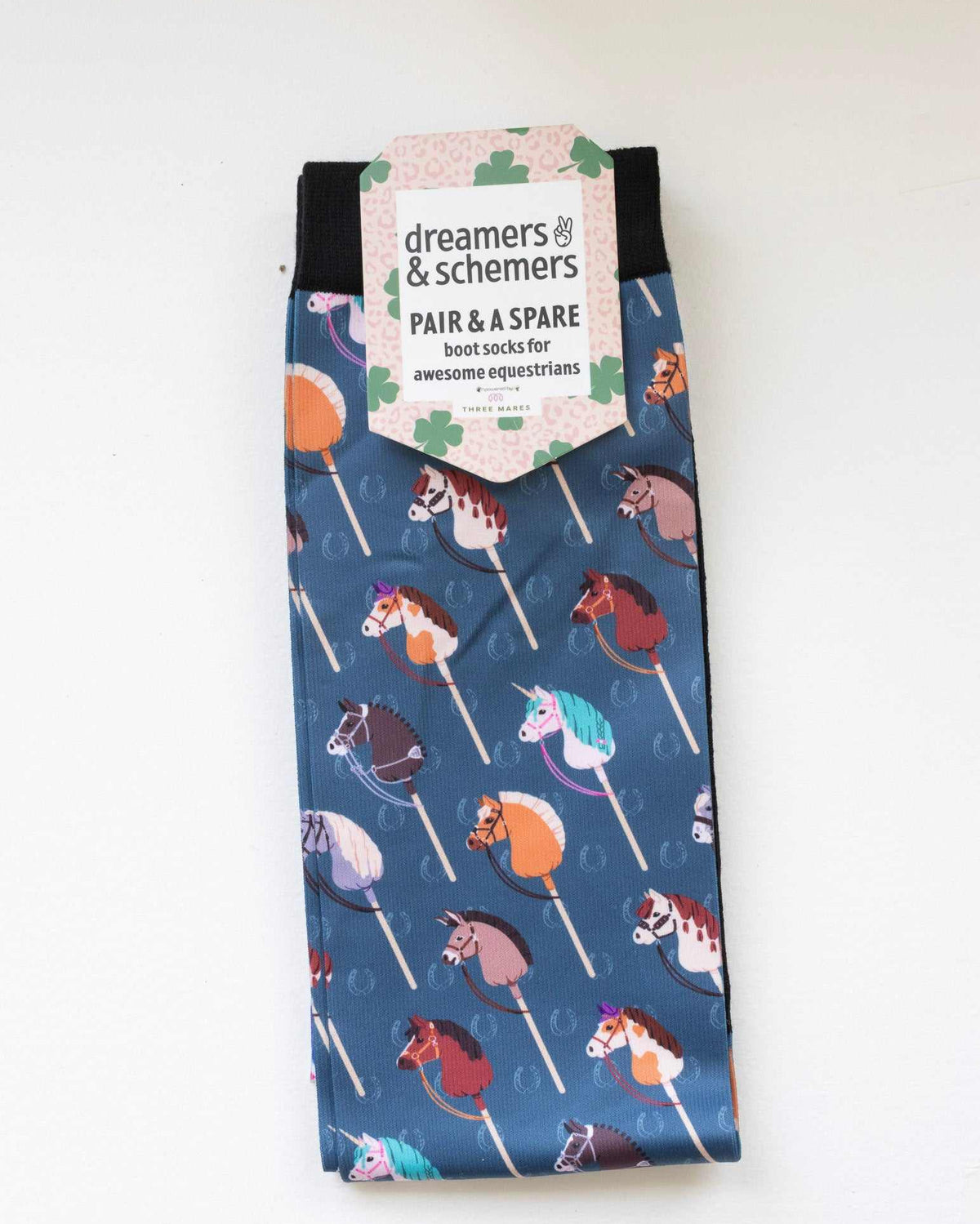 It's Not a Hobby Pair & a Spare equestrian boot socks in their header card, by Dreamers & Schemers