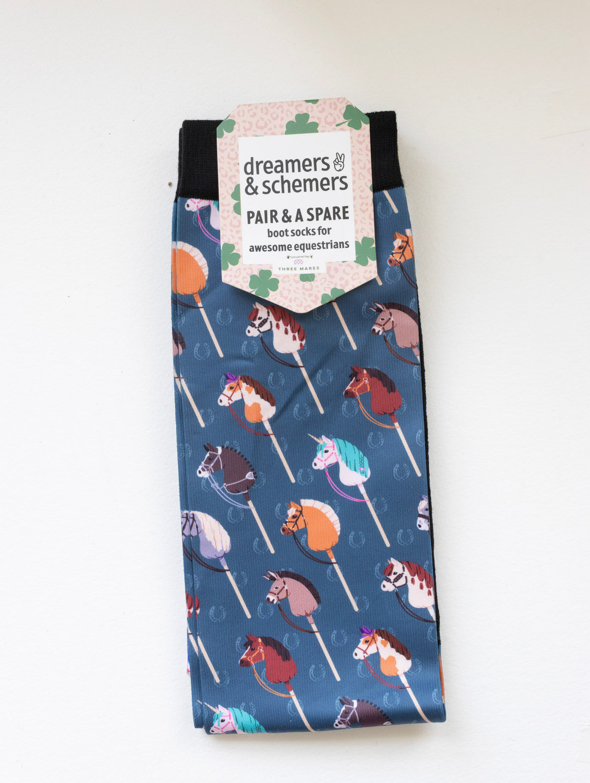 It's Not a Hobby Pair & a Spare equestrian boot socks in their header card, by Dreamers & Schemers