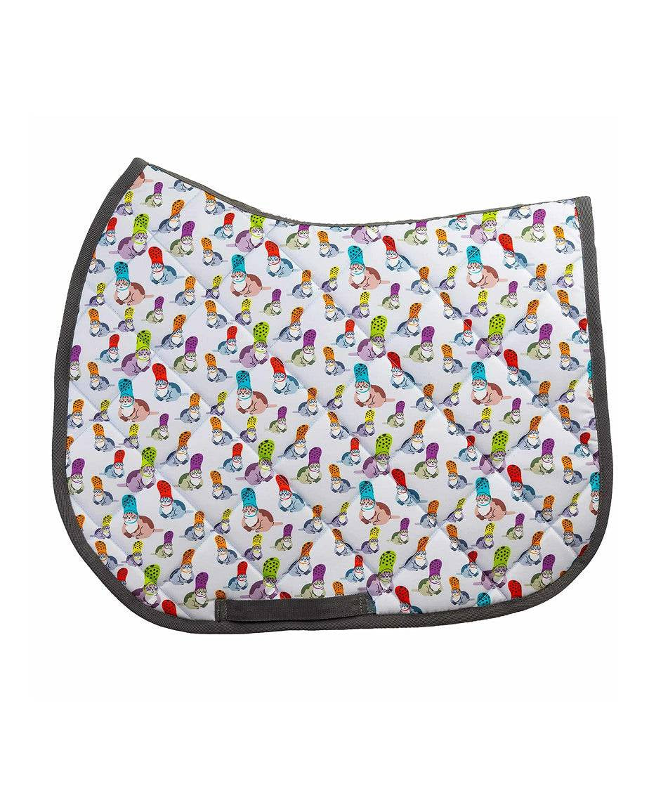 Croc Cat all-purpose saddle pad with crocodile cat mashup, by Dreamers & Schemers