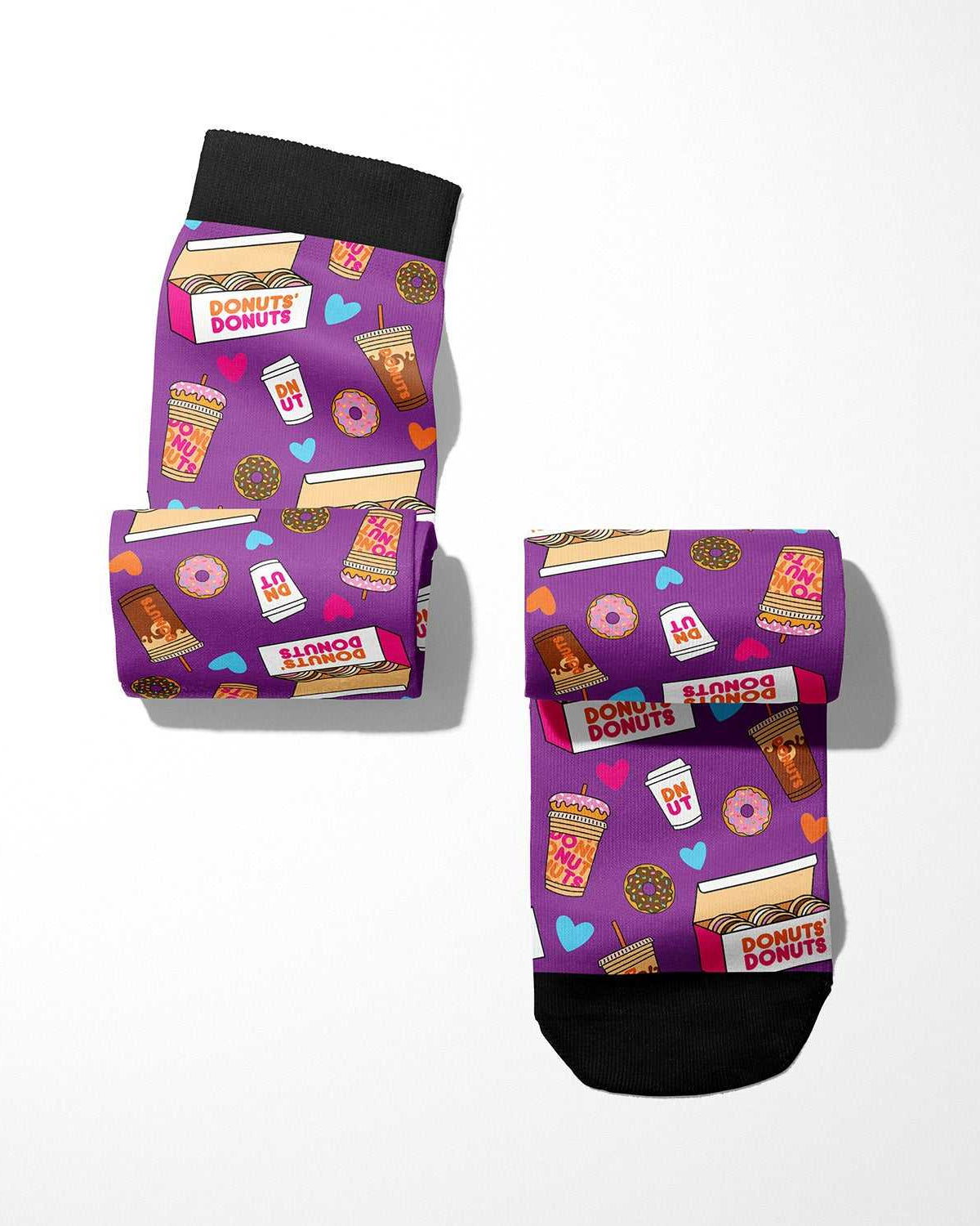 Purple Donut Donutz themed socks matching the limited edition Donut Saddle Pad bundle