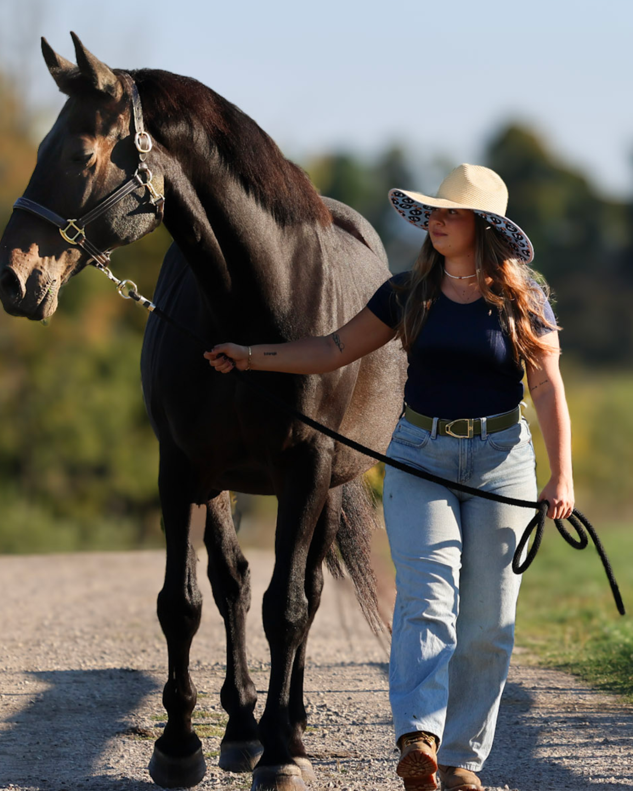 Hay Sunshine F Bomb Hat with hidden F Bombs pattern under brim for equestrian sun protection