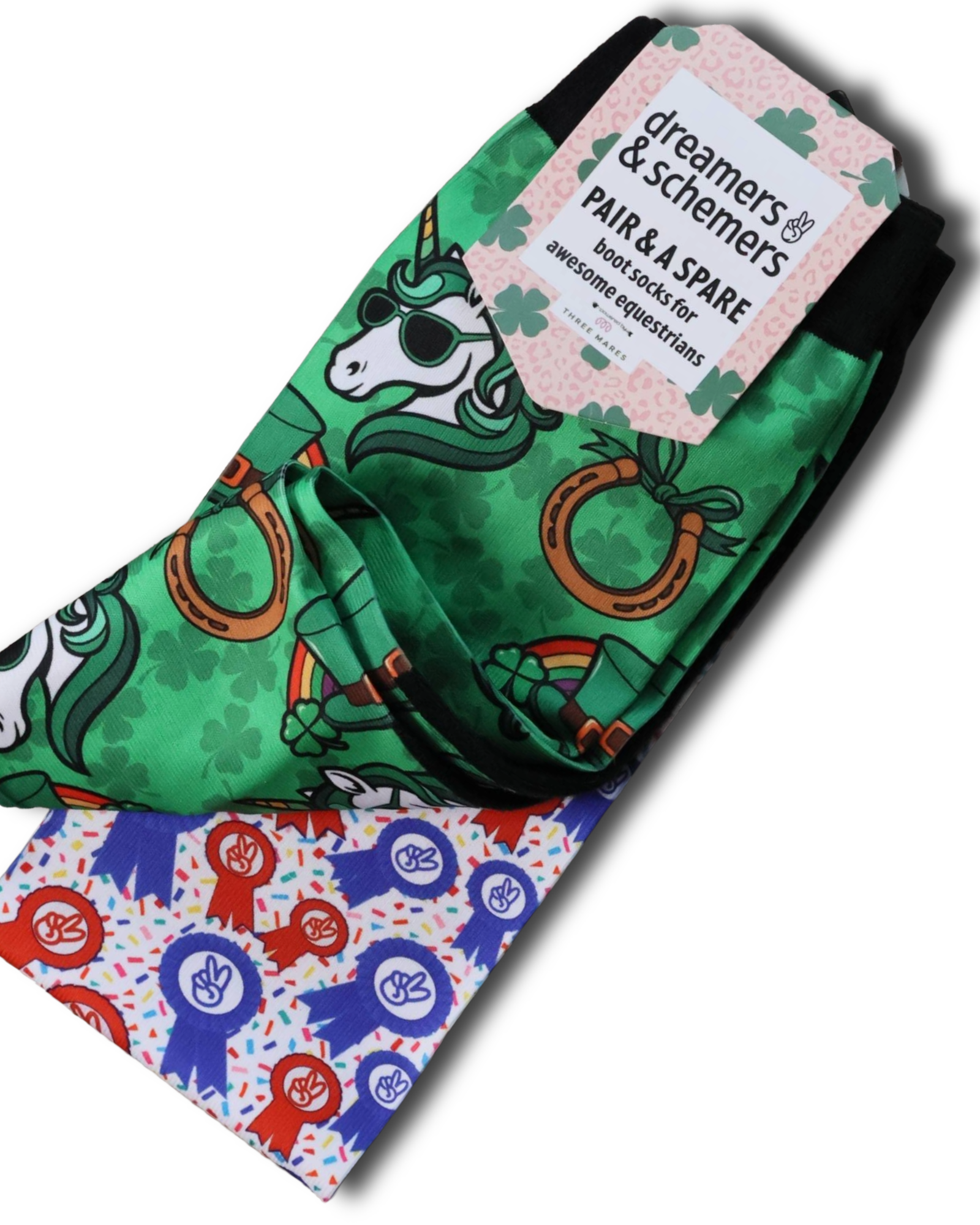 Pair & A Spare Socks black top boot socks with soft breathable knit and flat-seam toe, sold in three-pair packs with a free third spare sock