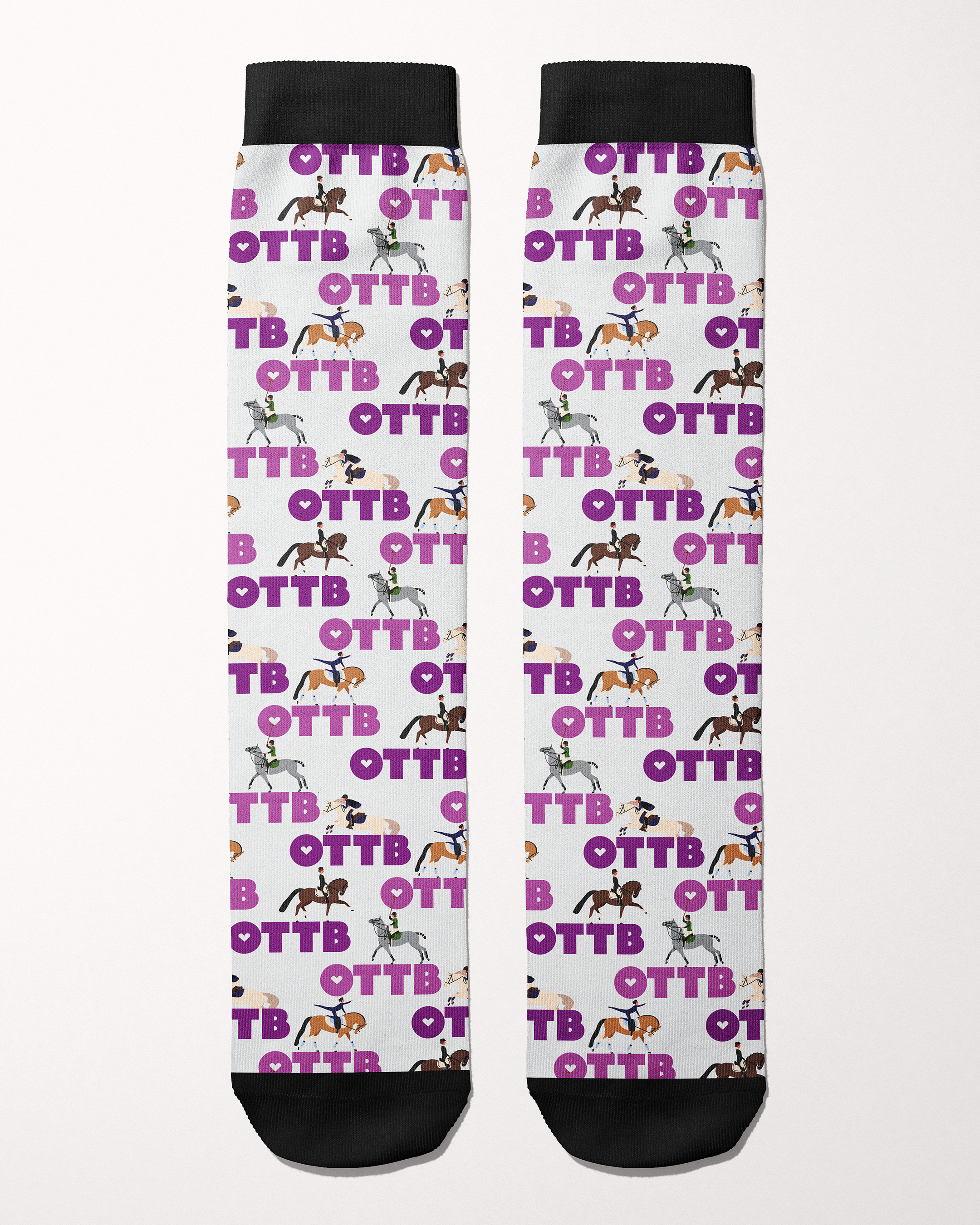 Pair of Limited Edition New Job New Me Boot Socks made in the USA, styled for new beginnings