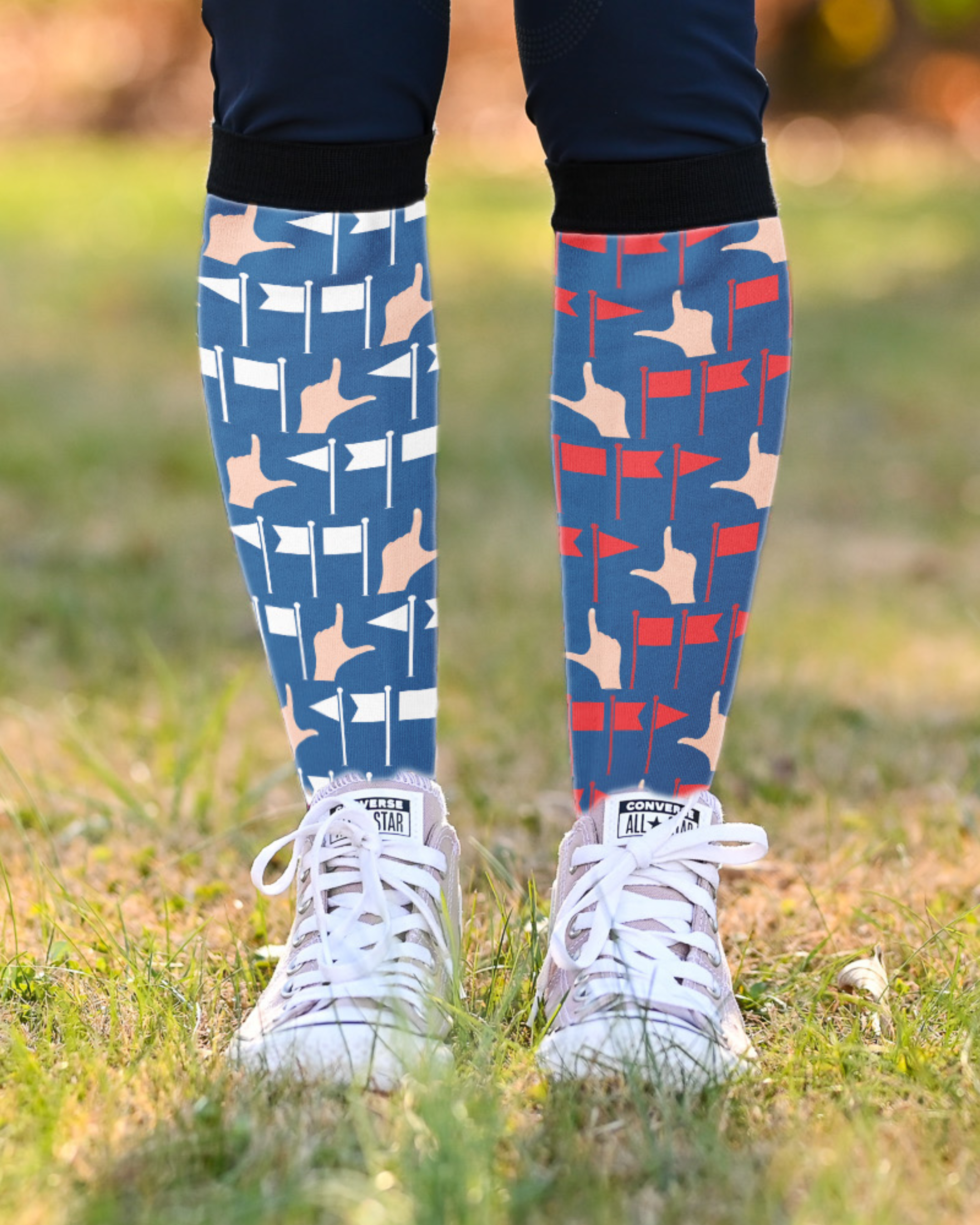 Limited Edition Insanity in the Middle Boot Socks made in USA, print-to-order single pair, youth size, cotton blend
