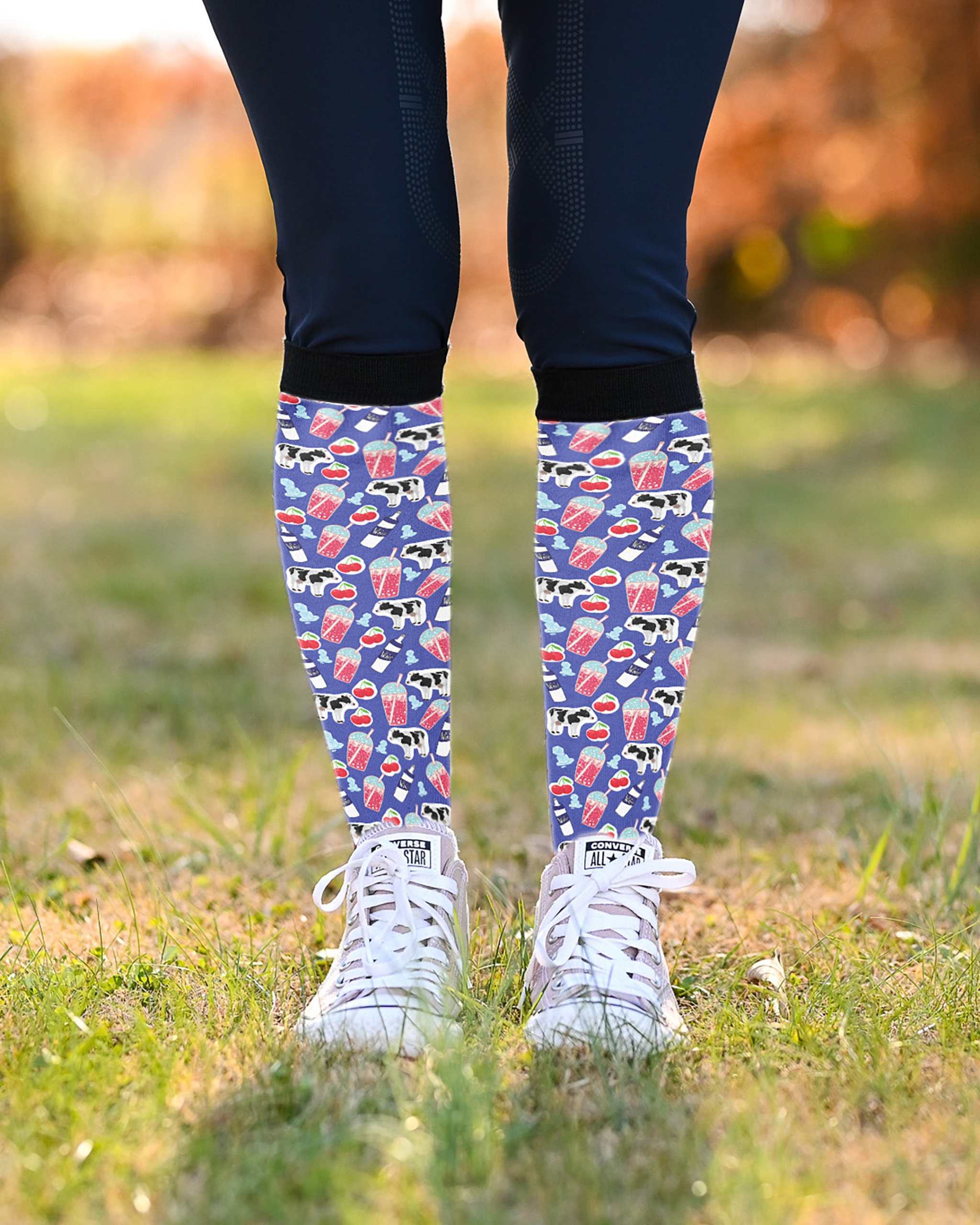 Limited edition Dirty Soda boot socks made in the USA, one pair, print-to-order, unique design