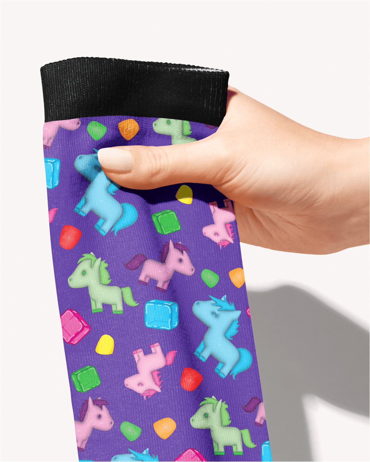 Limited Edition Neigh Doh Boot Socks printed to order, one pair, made in USA, 50% cotton blend