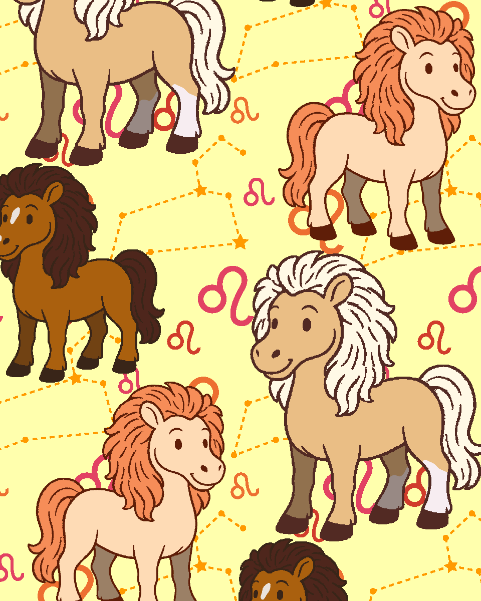 Leo zodiac-themed riding boot socks with cartoon lions and star constellations pattern