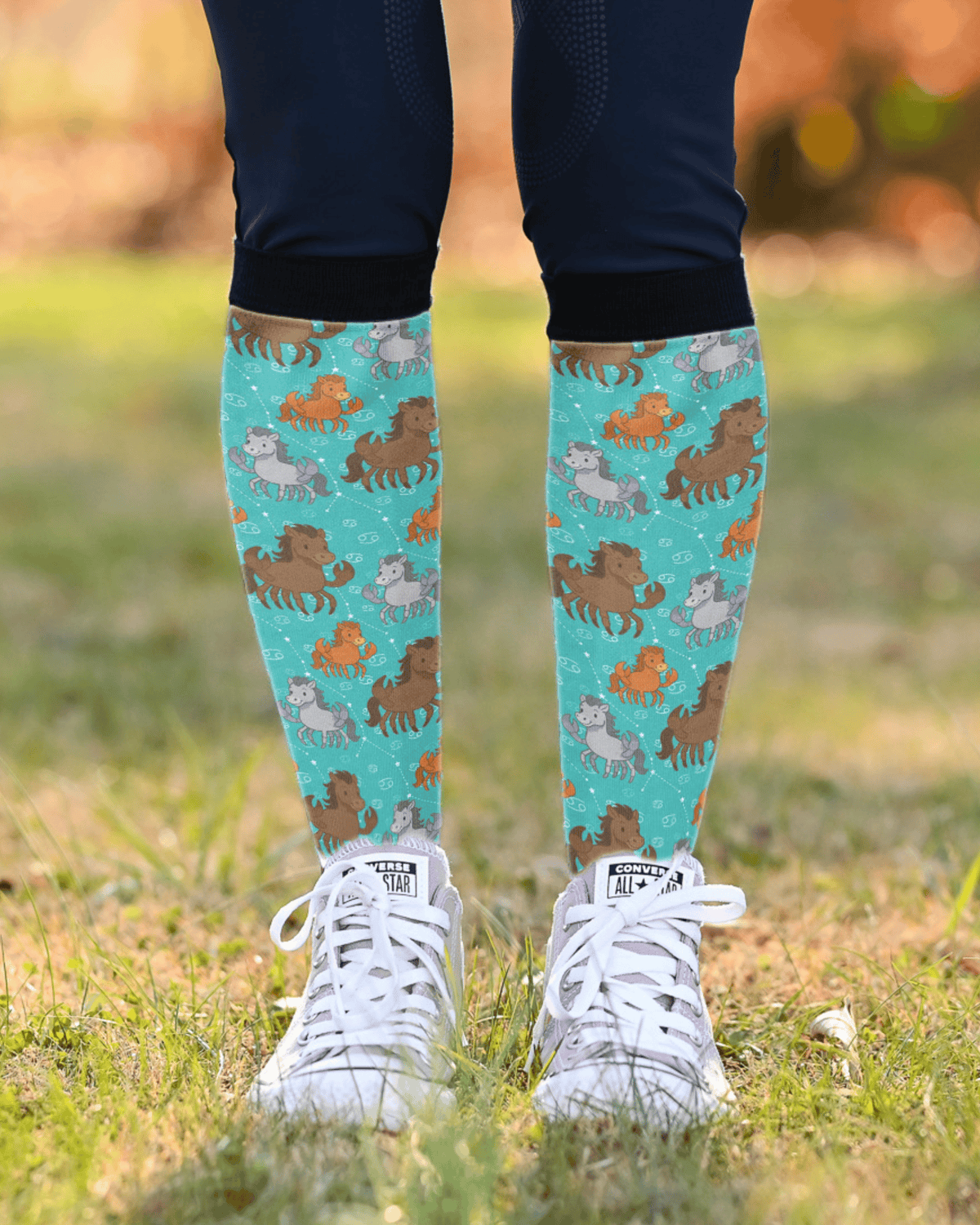 : Cancer Zodiac limited edition equestrian boot socks, by Dreamers & Schemers