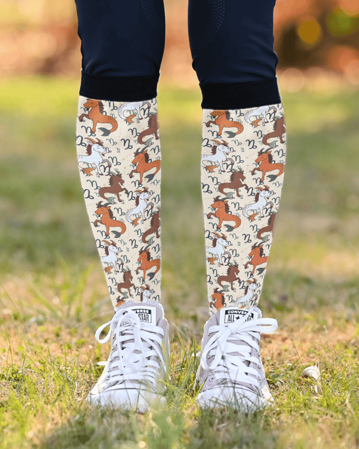 : Capricorn Zodiac limited edition equestrian boot socks, by Dreamers & Schemers