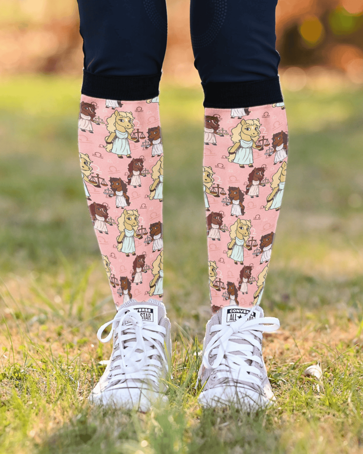 : Libra Zodiac limited edition equestrian boot socks, by Dreamers & Schemers