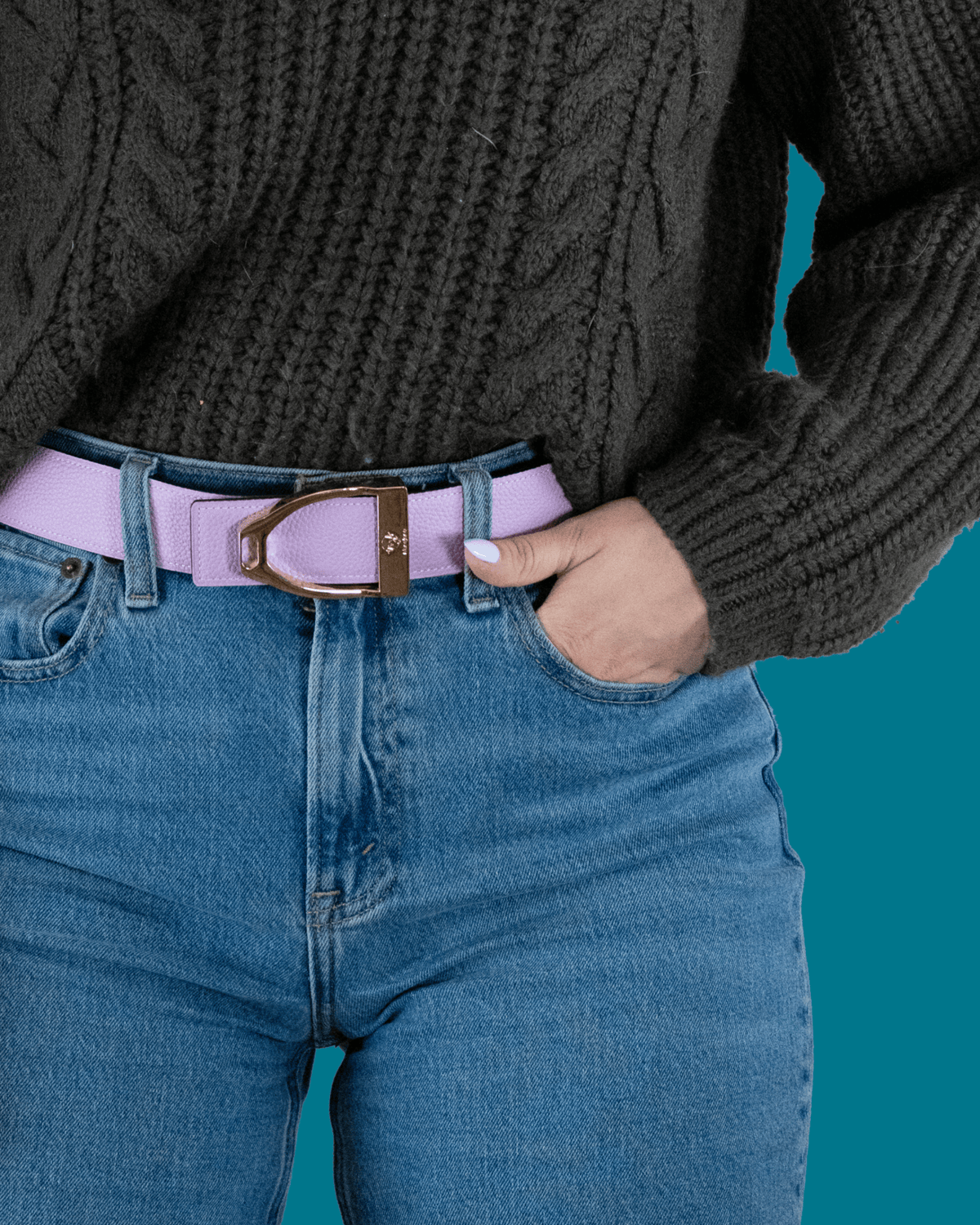 Chocolate and lavender reversible leather belt strap by ManeJane with clean lines and premium quality