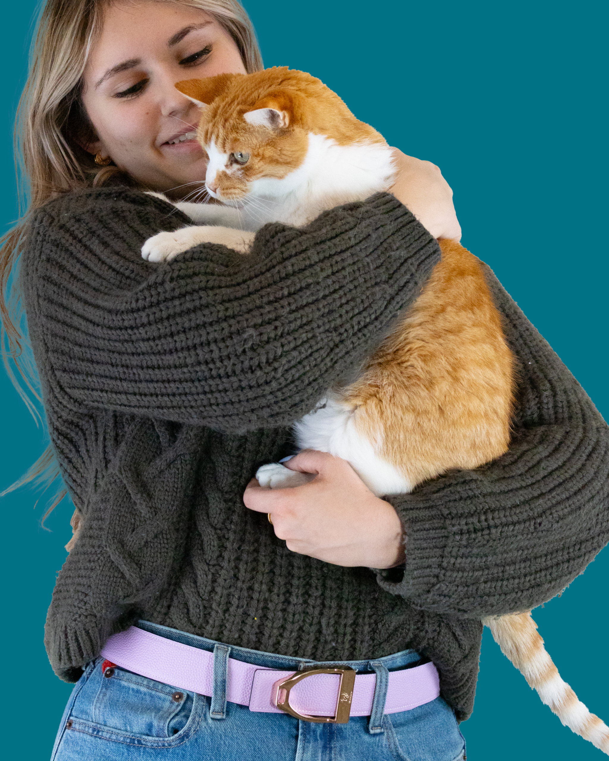 Chocolate and lavender reversible leather belt strap by ManeJane with Stirrup Buckle design