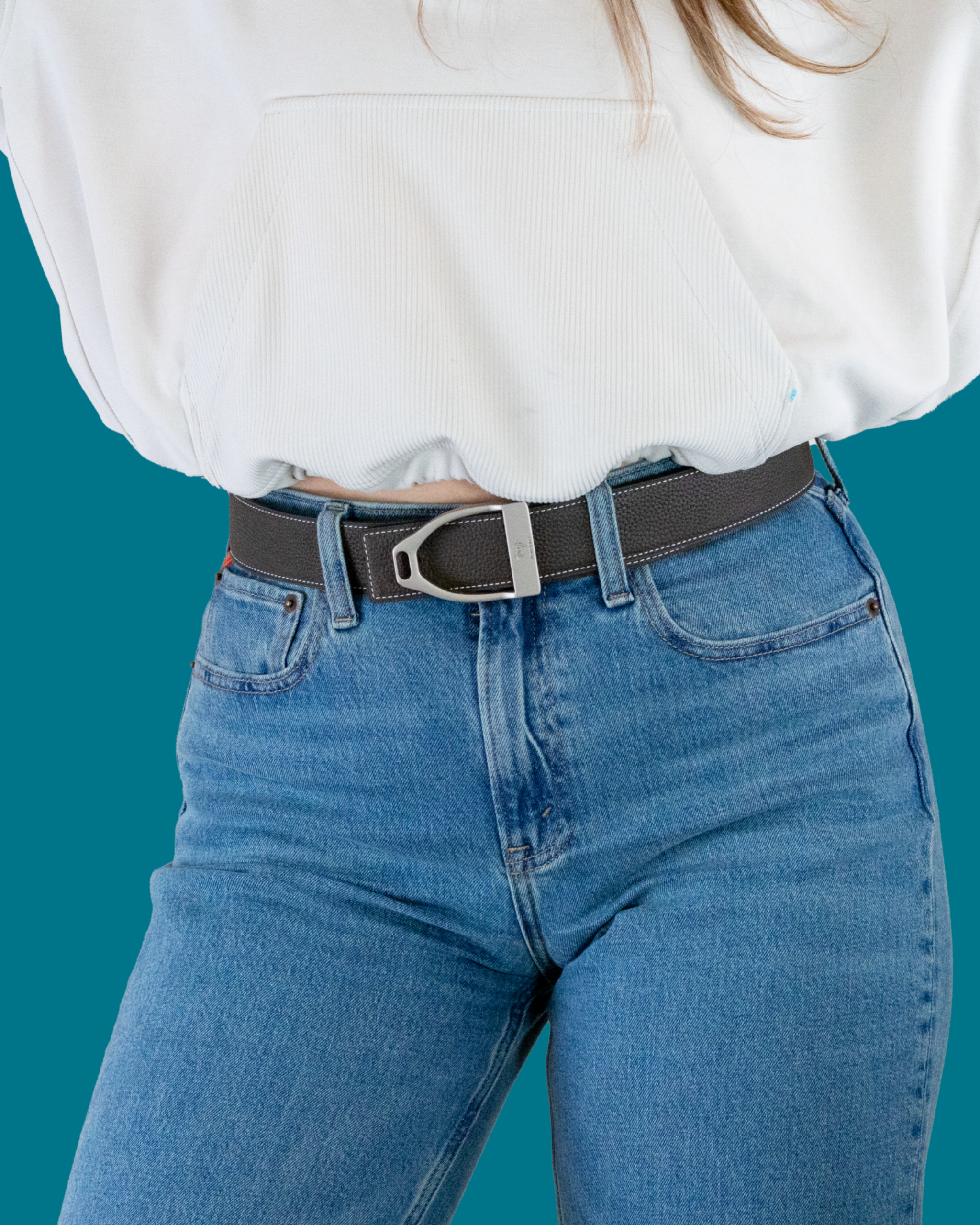 Chocolate and lavender reversible leather belt strap with clean lines and premium craftsmanship