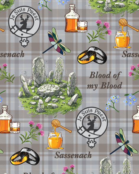 Limited Outlander boot socks with Scottish-themed pattern made in USA, one size, cotton blend