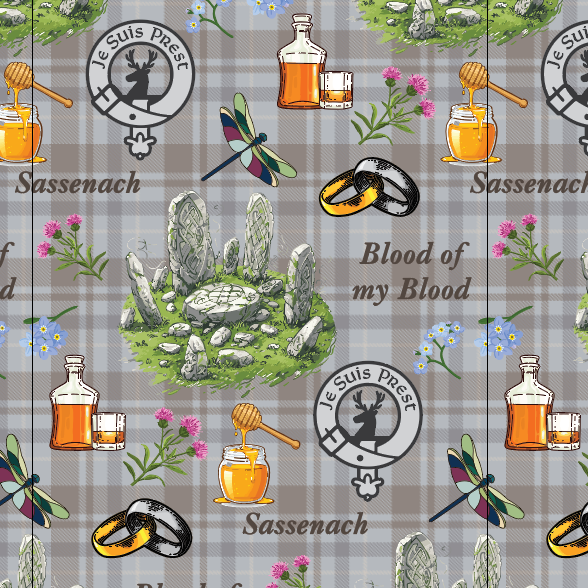 Limited Outlander boot socks with Scottish-themed pattern made in USA, one size, cotton blend