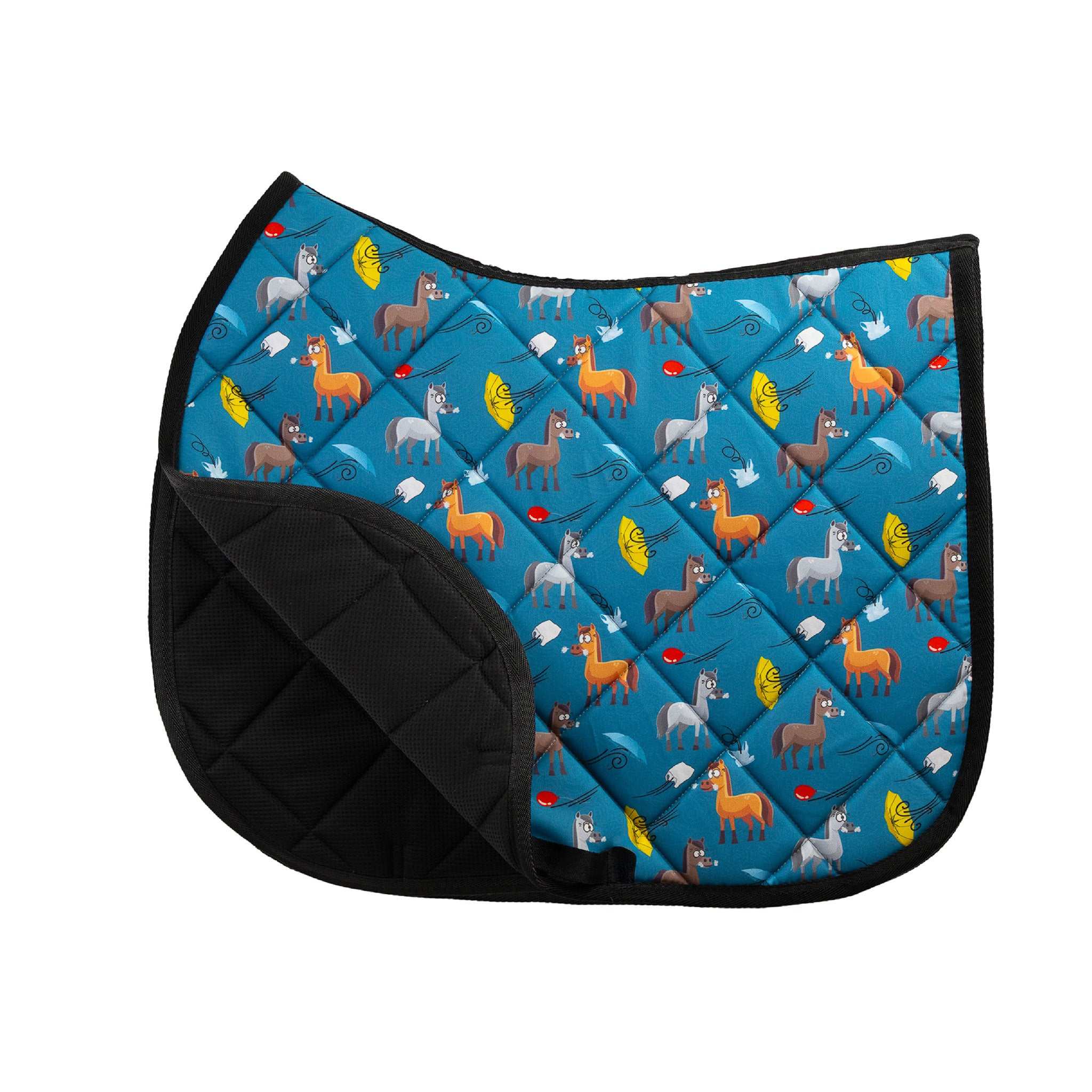 Spring Scaries Saddle Pad full size with cushy quilting and stylish pattern for everyday horse riding