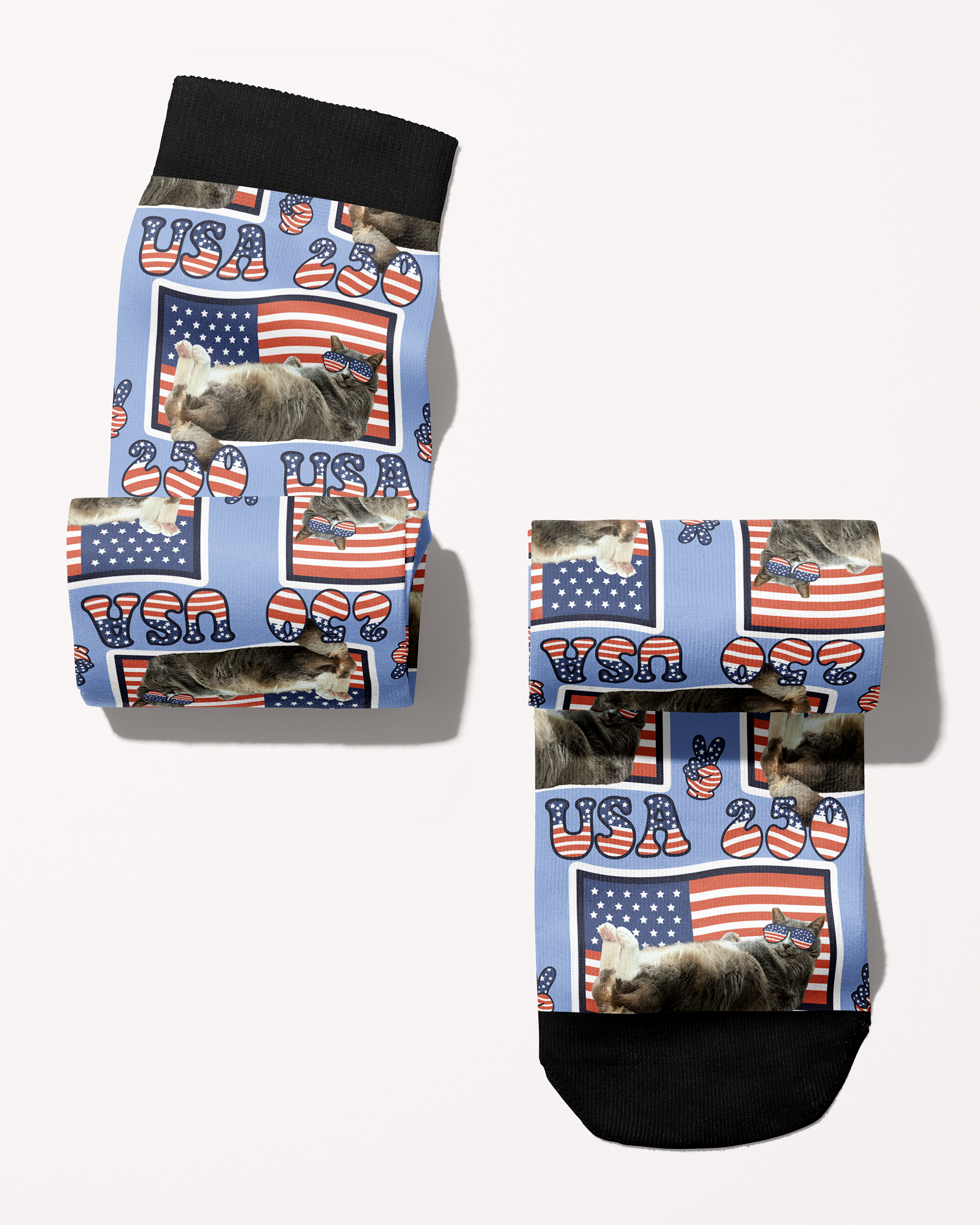 250 USA custom photo equestrian boot socks, additional view