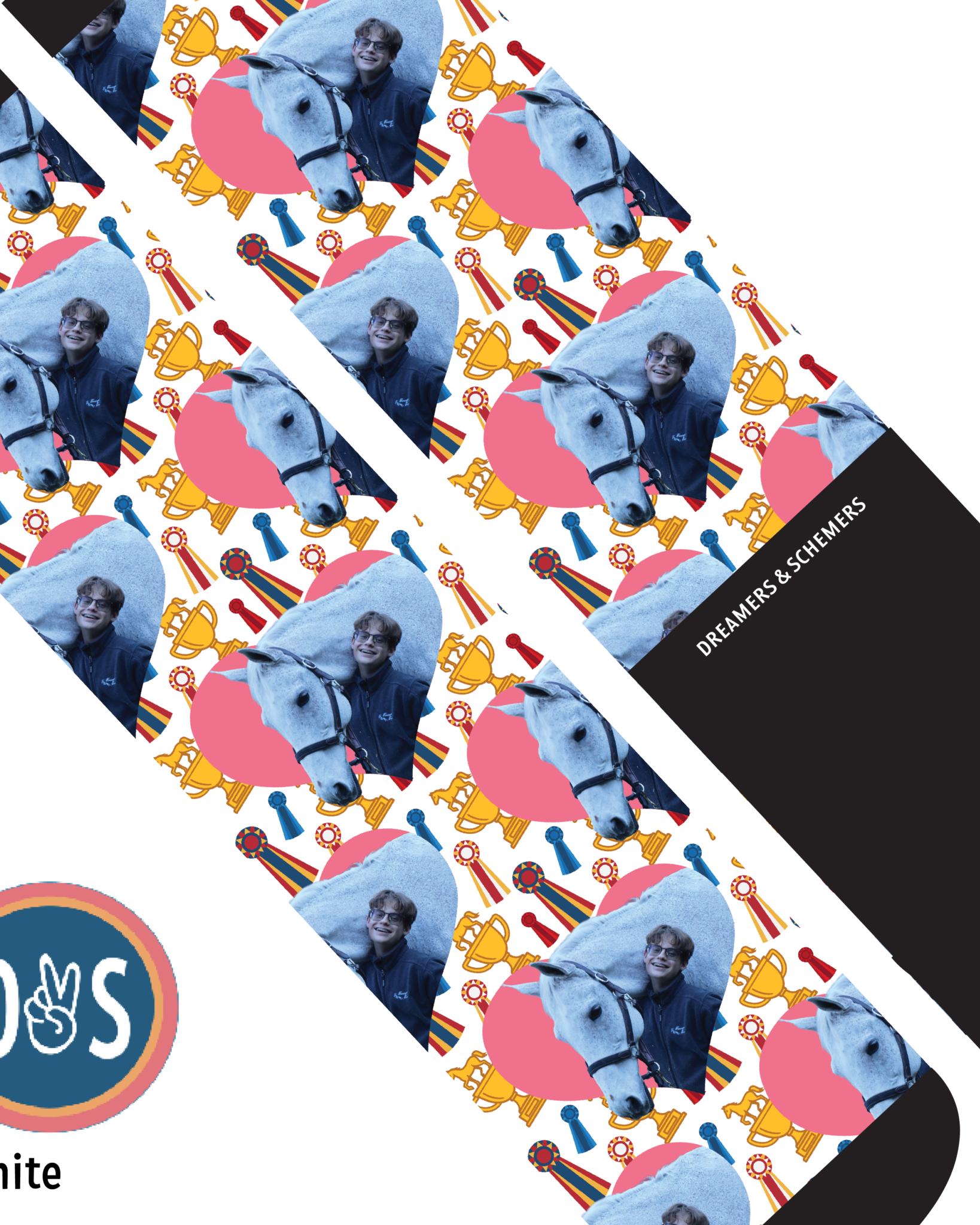 Custom socks featuring hearts and winner winner design for personalized comfort and style