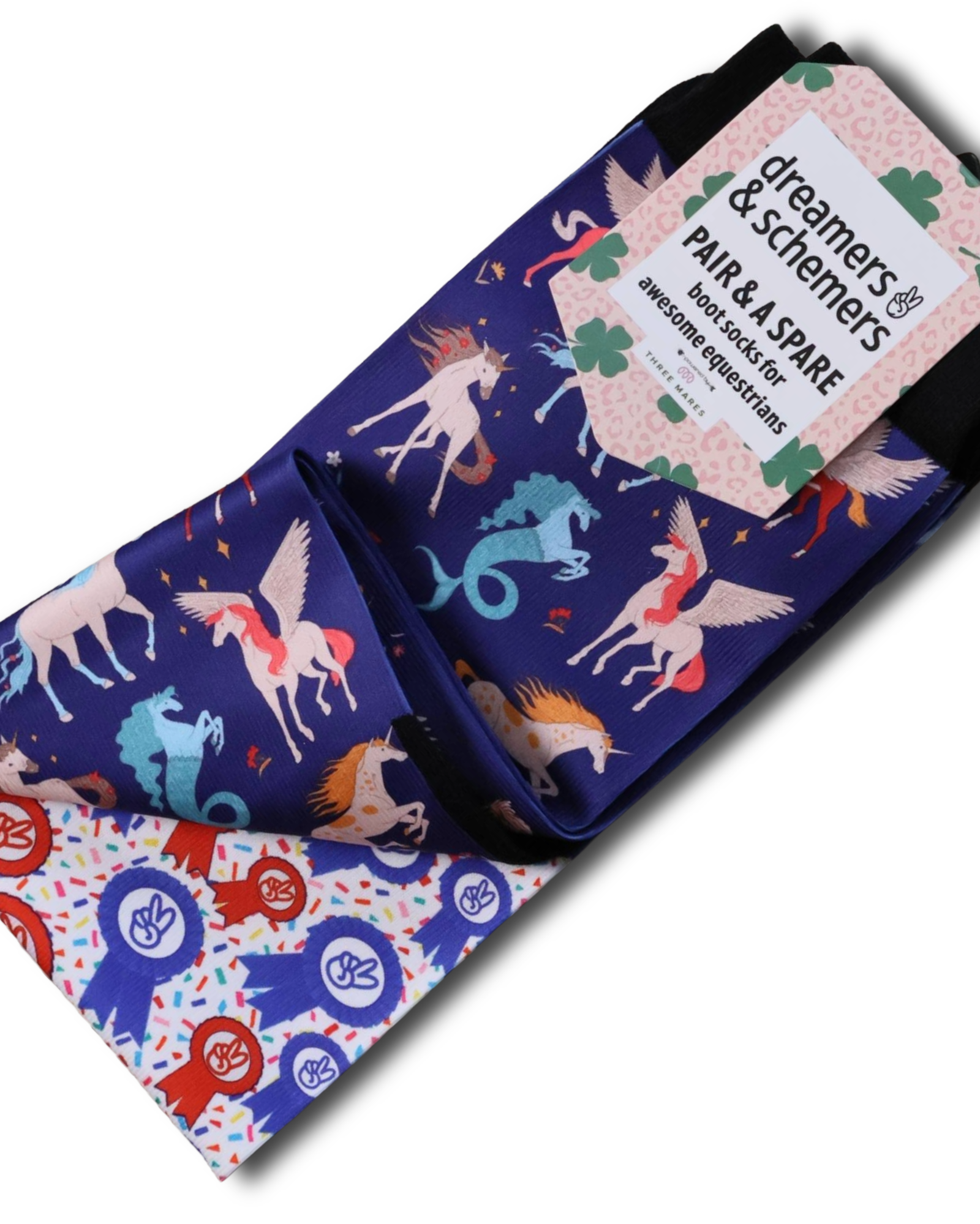 Air Land Sea Pair & a Spare equestrian boot socks, alternate angle, by Dreamers & Schemers