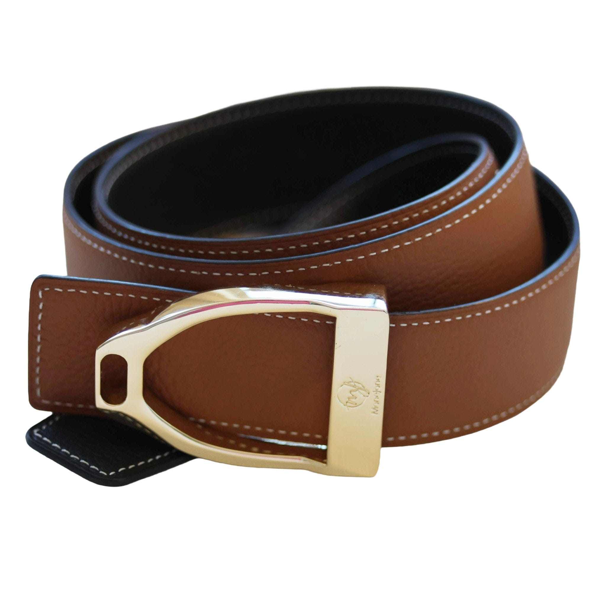 Brown reversible equestrian belt with stirrup buckle from Accessories Equestrian Bundle