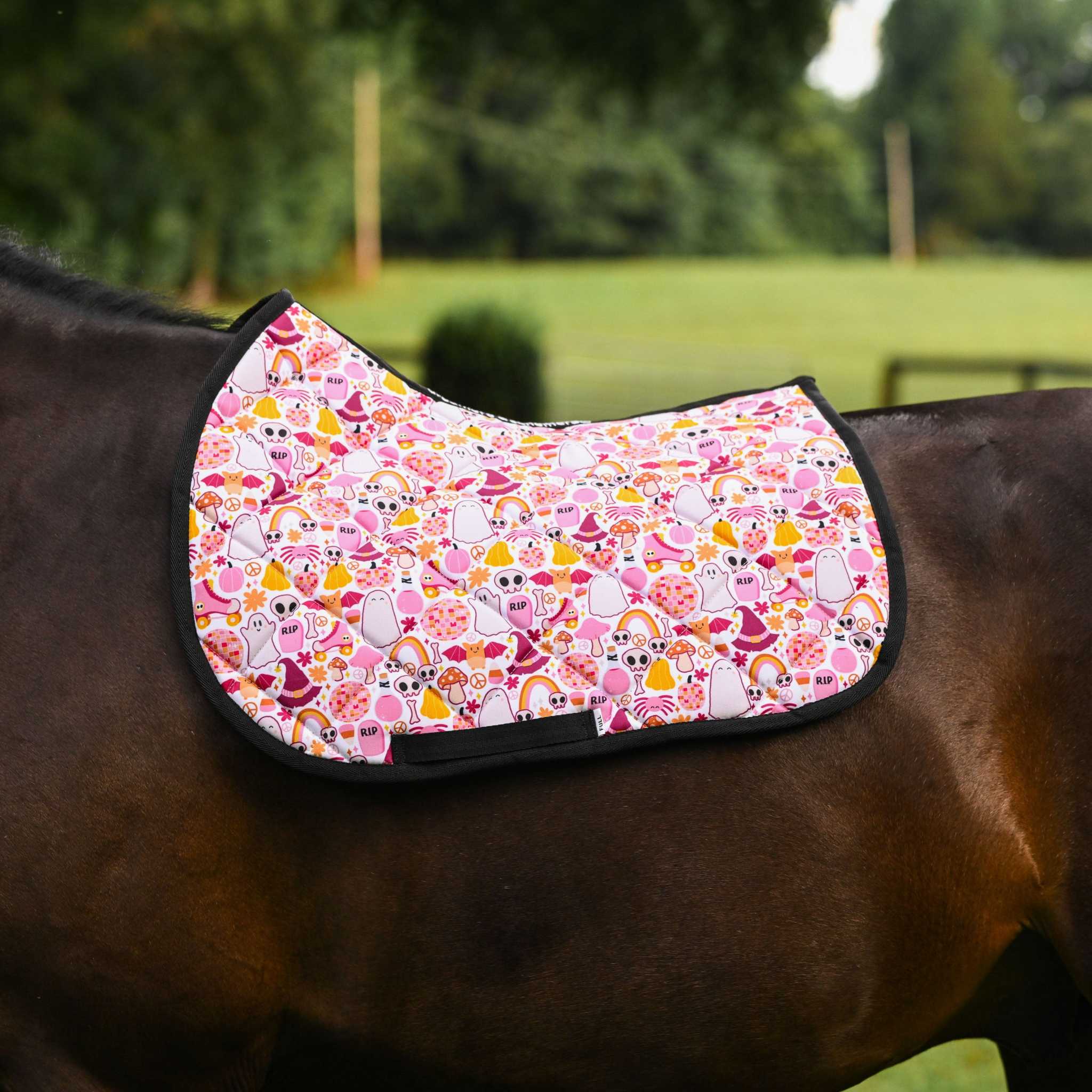 Dreamers & Schemers Boogie Frights Saddle Pad – patterned saddle pad, equestrian gift, horseback riding gear from Dreamers & Schemers Saddle Pads