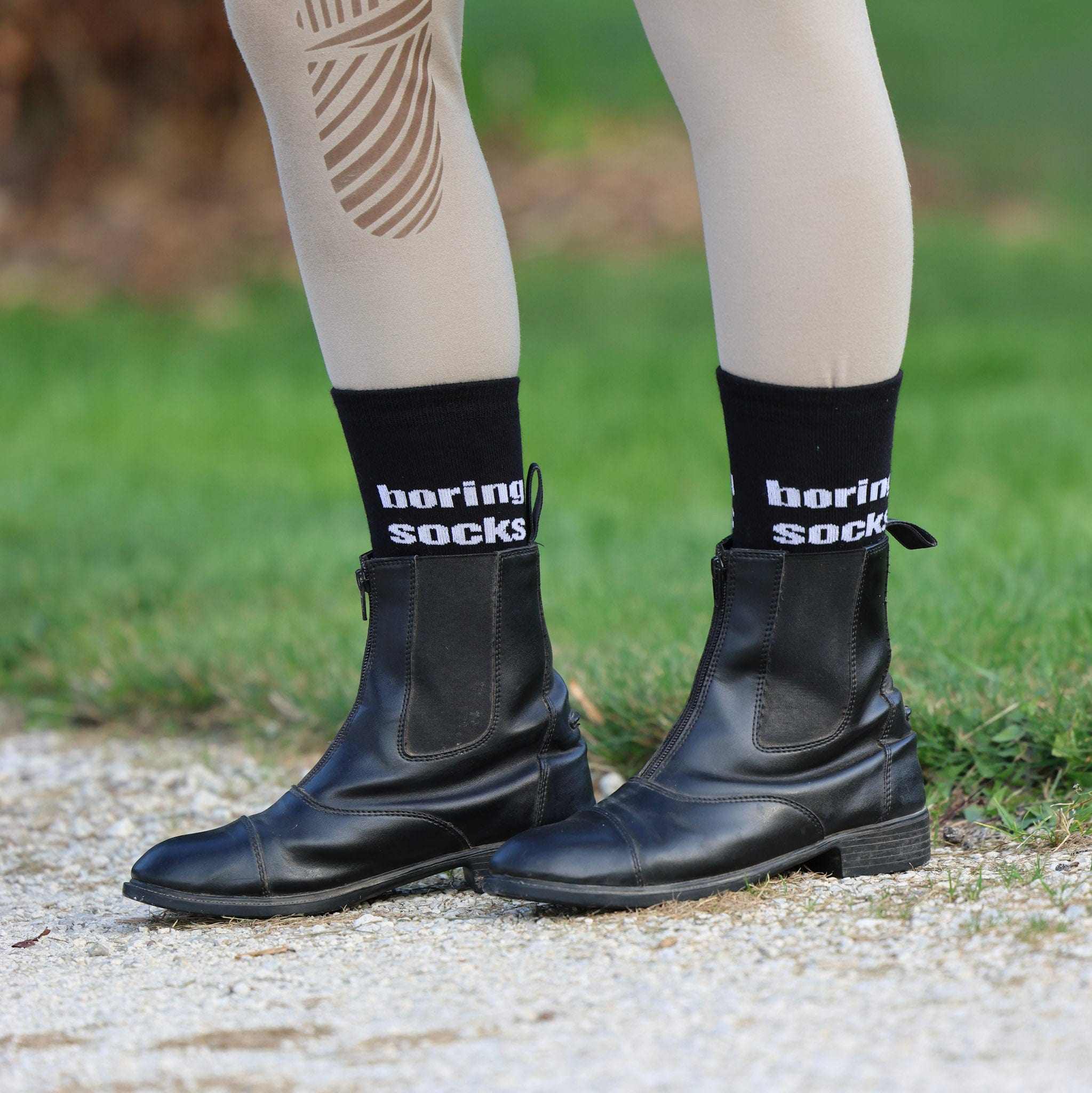 dreamers & schemers Crew Socks Boring Crew Socks equestrian boot socks boot socks thin socks riding socks pattern socks tall socks funny socks knee high socks horse socks horse show socks