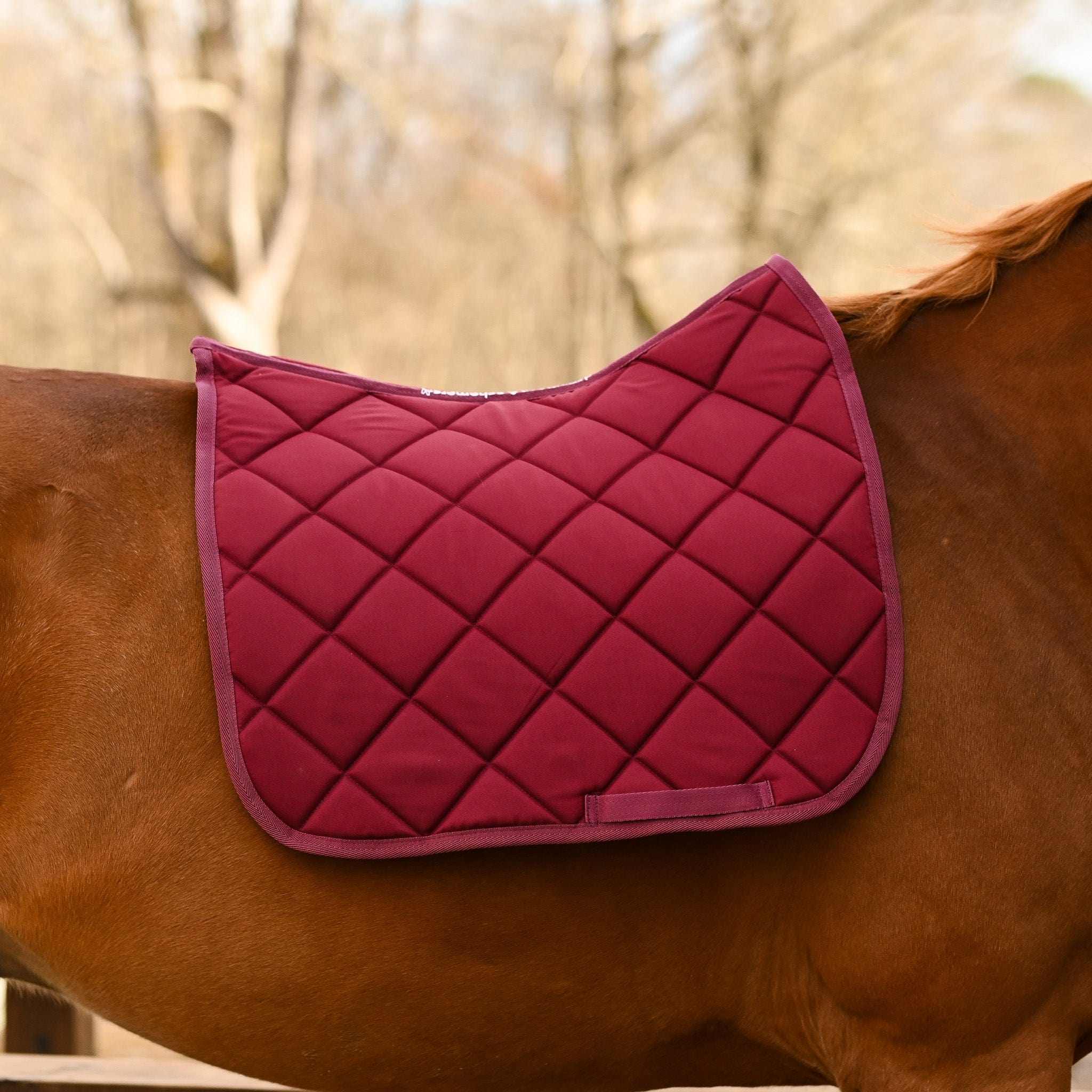 Dreamers & Schemers Burgundy Saddle Pad – patterned saddle pad, equestrian gift, horseback riding gear from Dreamers & Schemers Saddle Pads